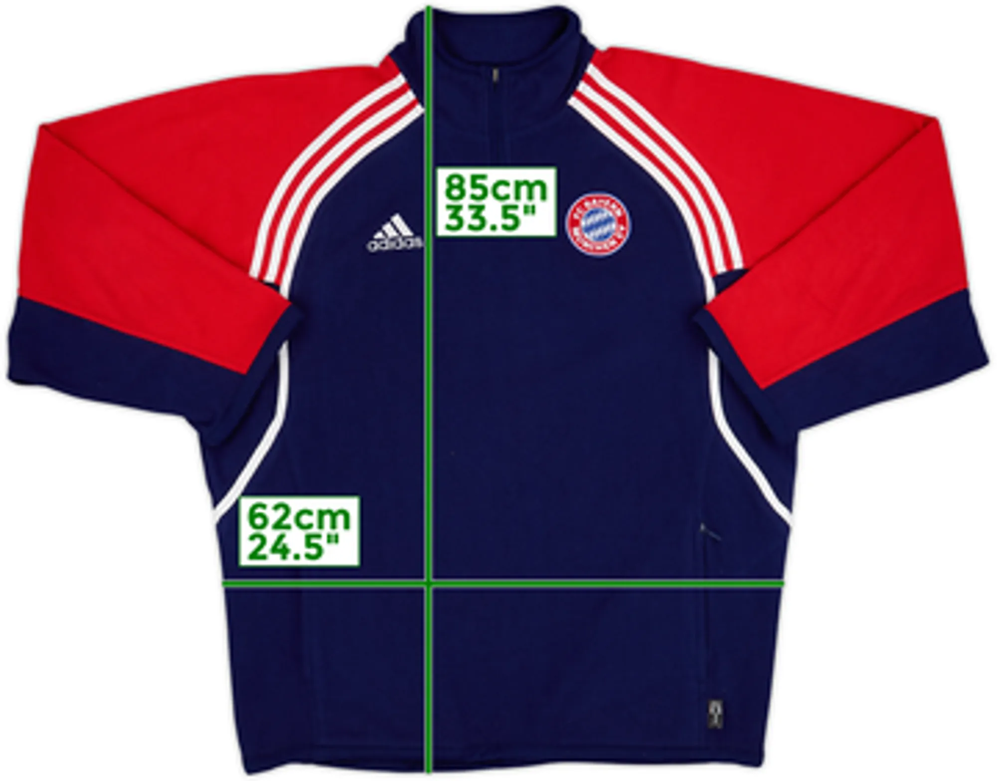 2000-01 Bayern Munich adidas 1/4 Zip Fleece Top - 8/10 - (L)