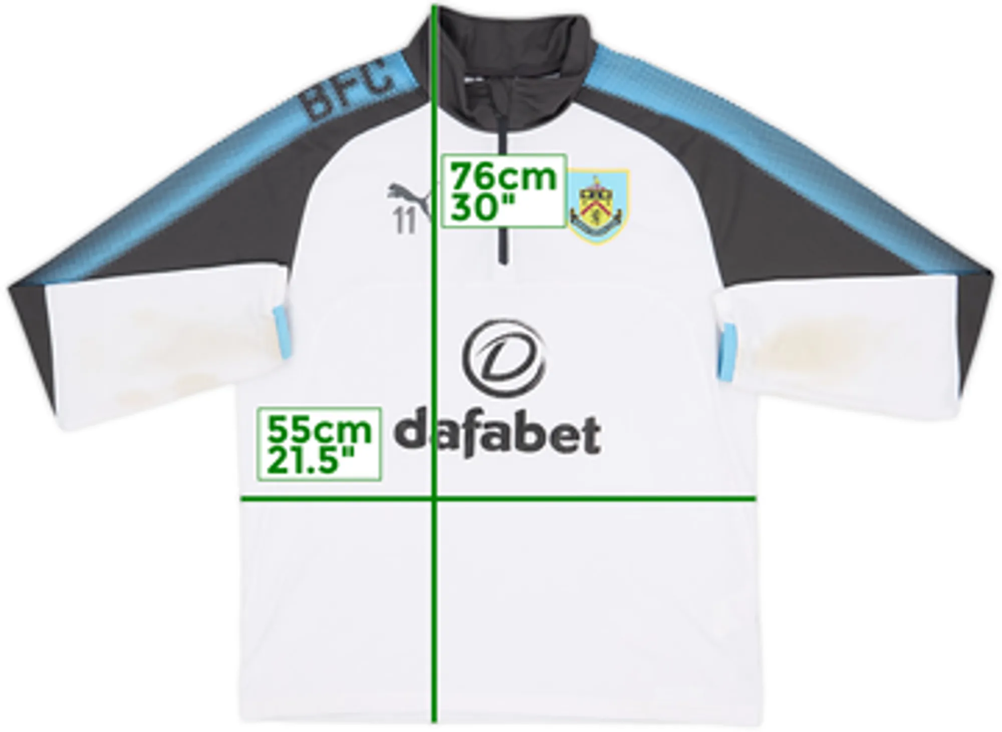 2017-18 Burnley Puma 1/4 Zip Training Top #11 (C. Wood) - 5/10 - (L)