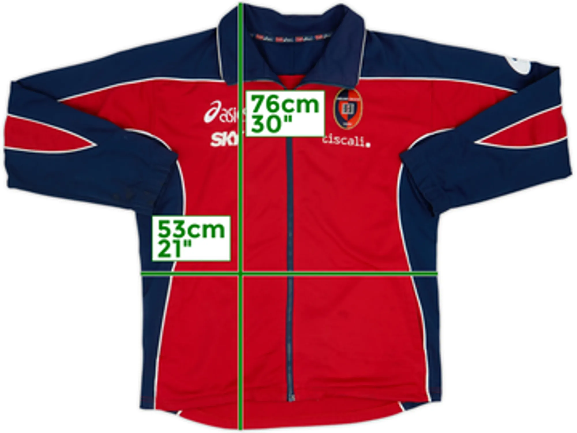 2003-04 Cagliari Asics Track Jacket - 8/10 - (L)