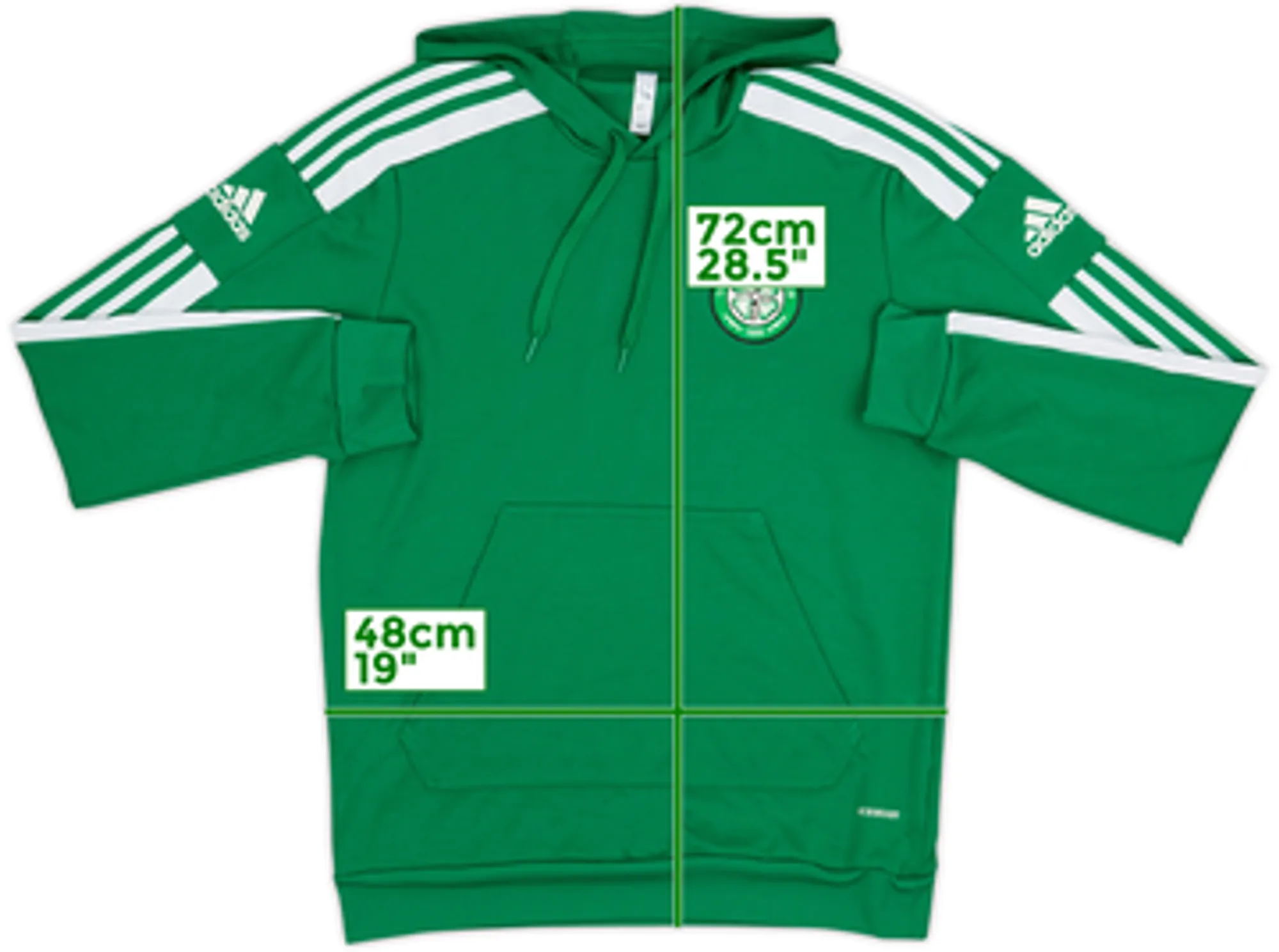 2021-22 Celtic adidas Hooded Sweat Top - 7/10 - (M)