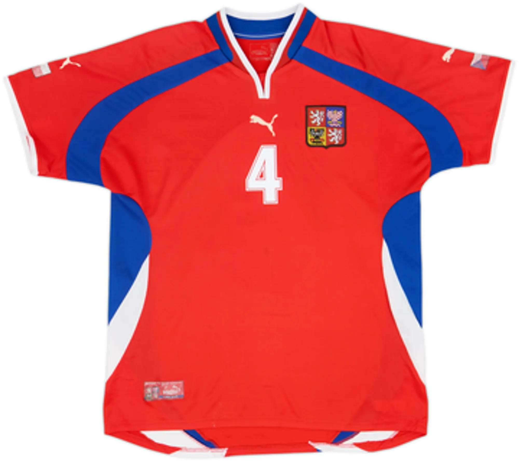 2000-02 Czech Republic Home Shirt Nedved #4 - 6/10 - (L)