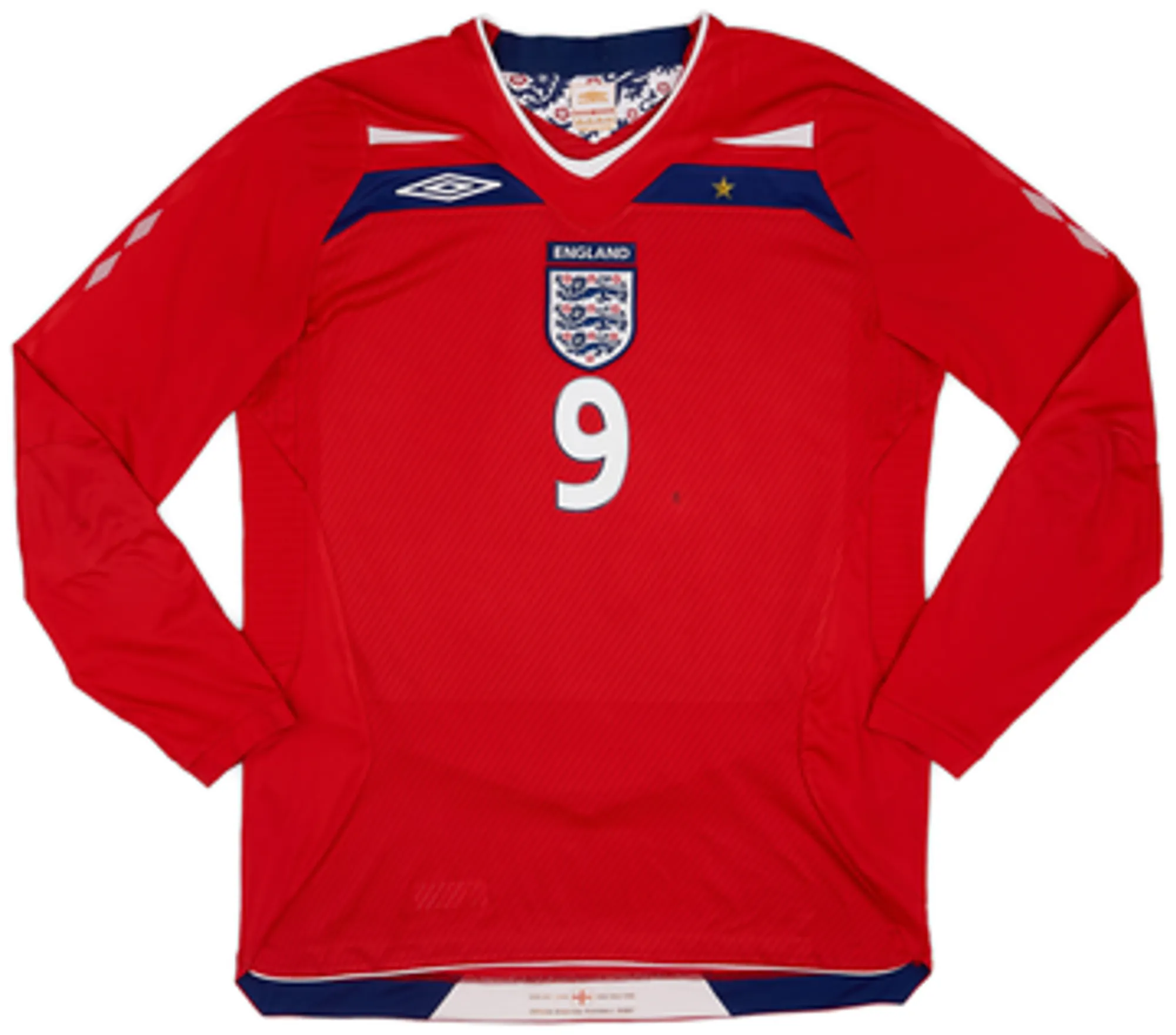 2008-10 England Away L/S Shirt Rooney #9 - 7/10 - (M)