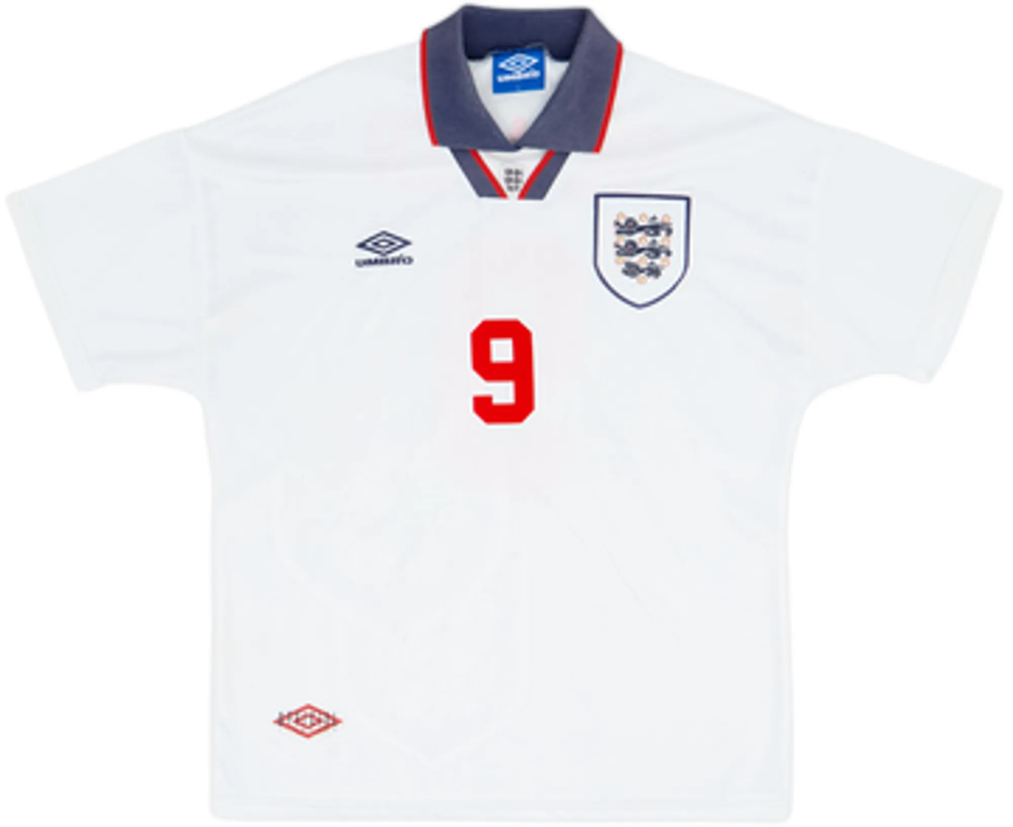 1993-95 England Home Shirt Shearer #9 - 7/10 - (L)