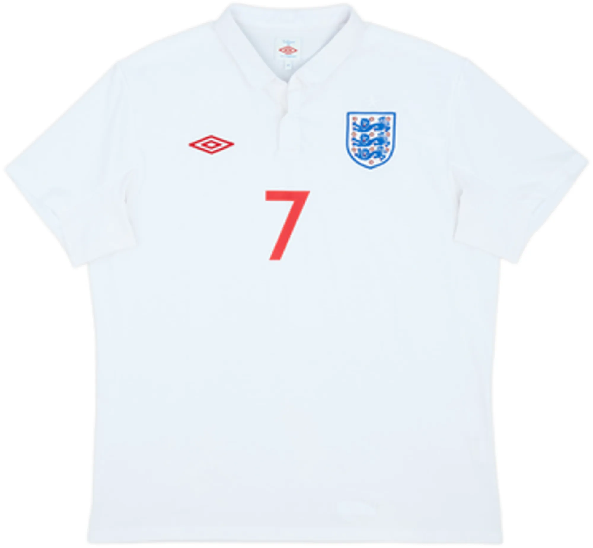 2009-10 England Home Shirt Beckham #7 - 9/10 - (XL)