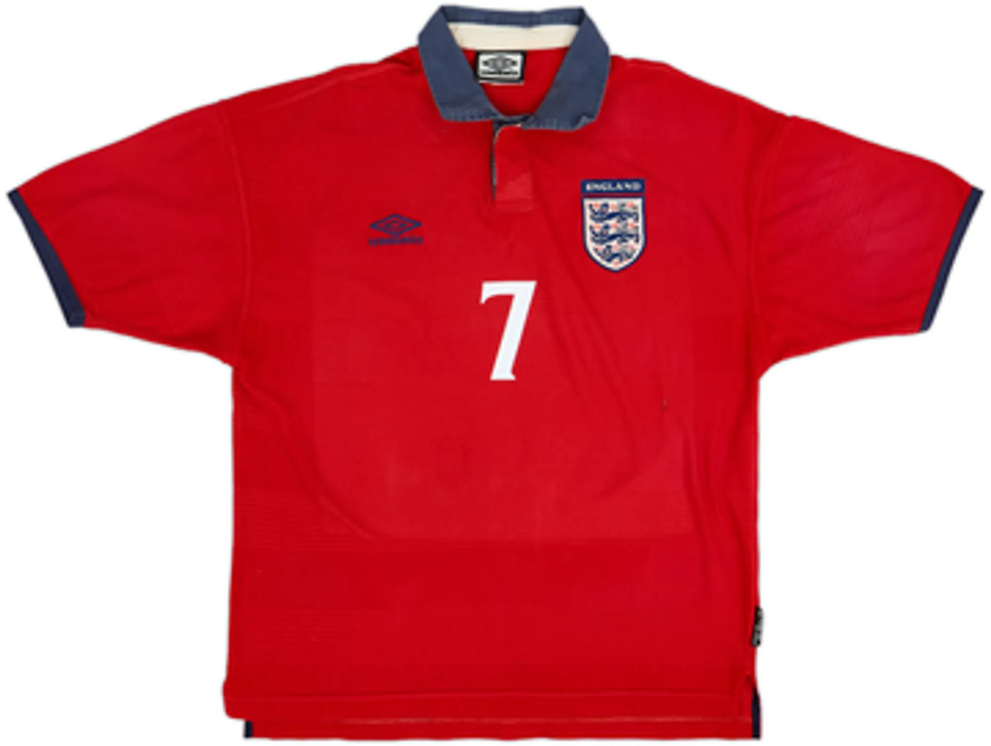 1999-01 England Away Shirt Beckham #7 - 6/10 - (L)