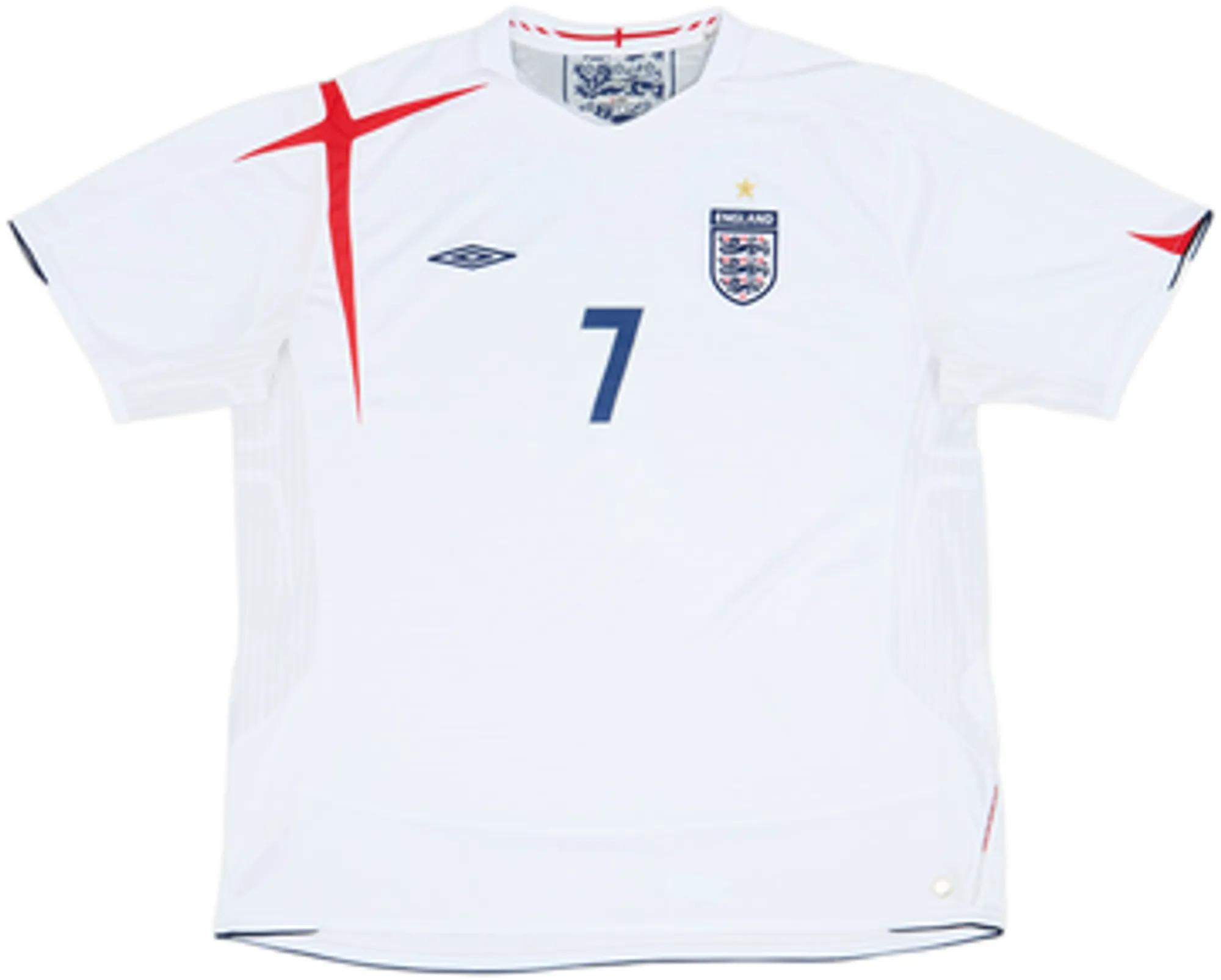2005-07 England Home Shirt Beckham #7 - 9/10 - (3XL)
