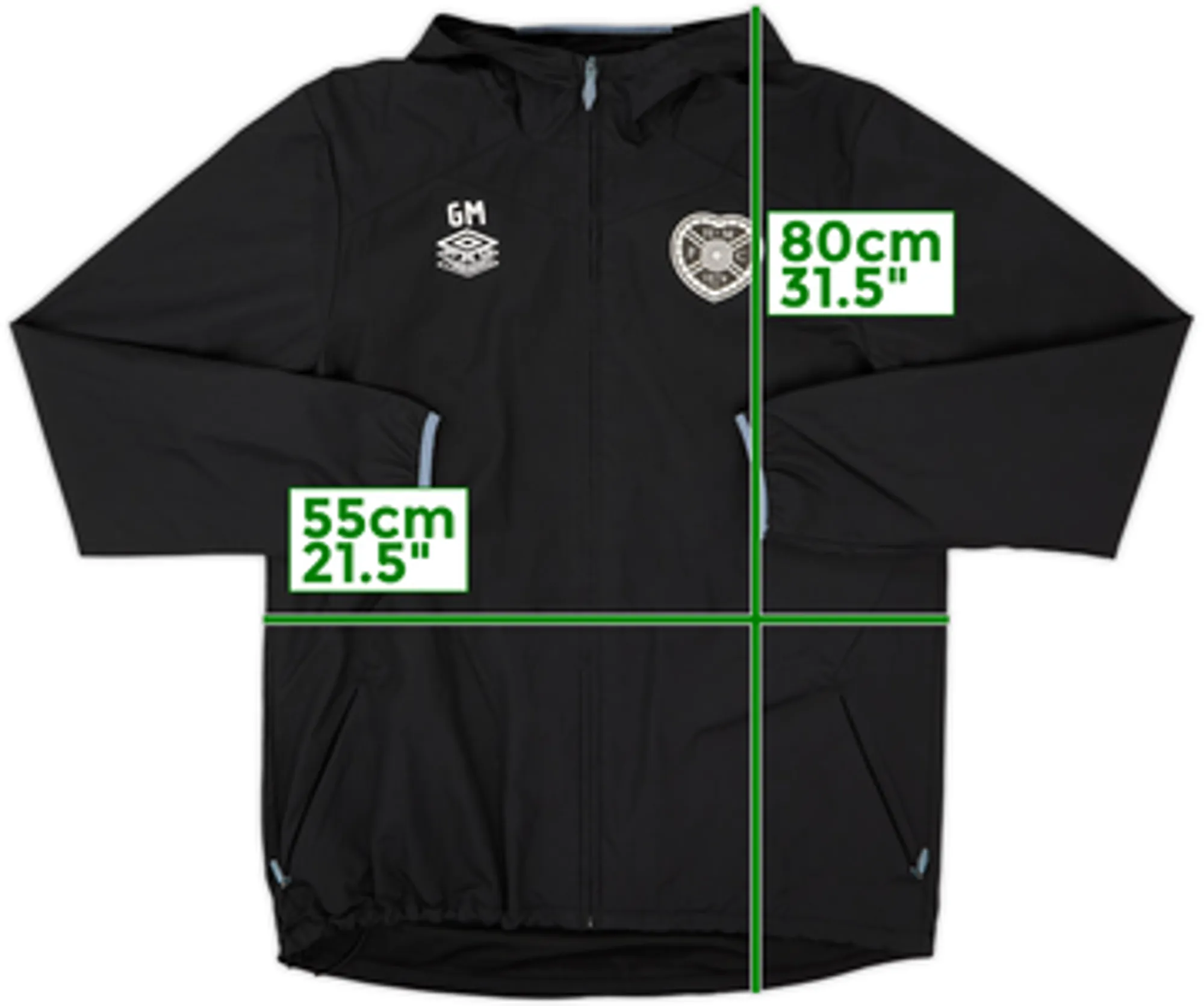 2017-18 Hearts Staff Issue Umbro Hooded Rain Jacket GM - 8/10 - (L)