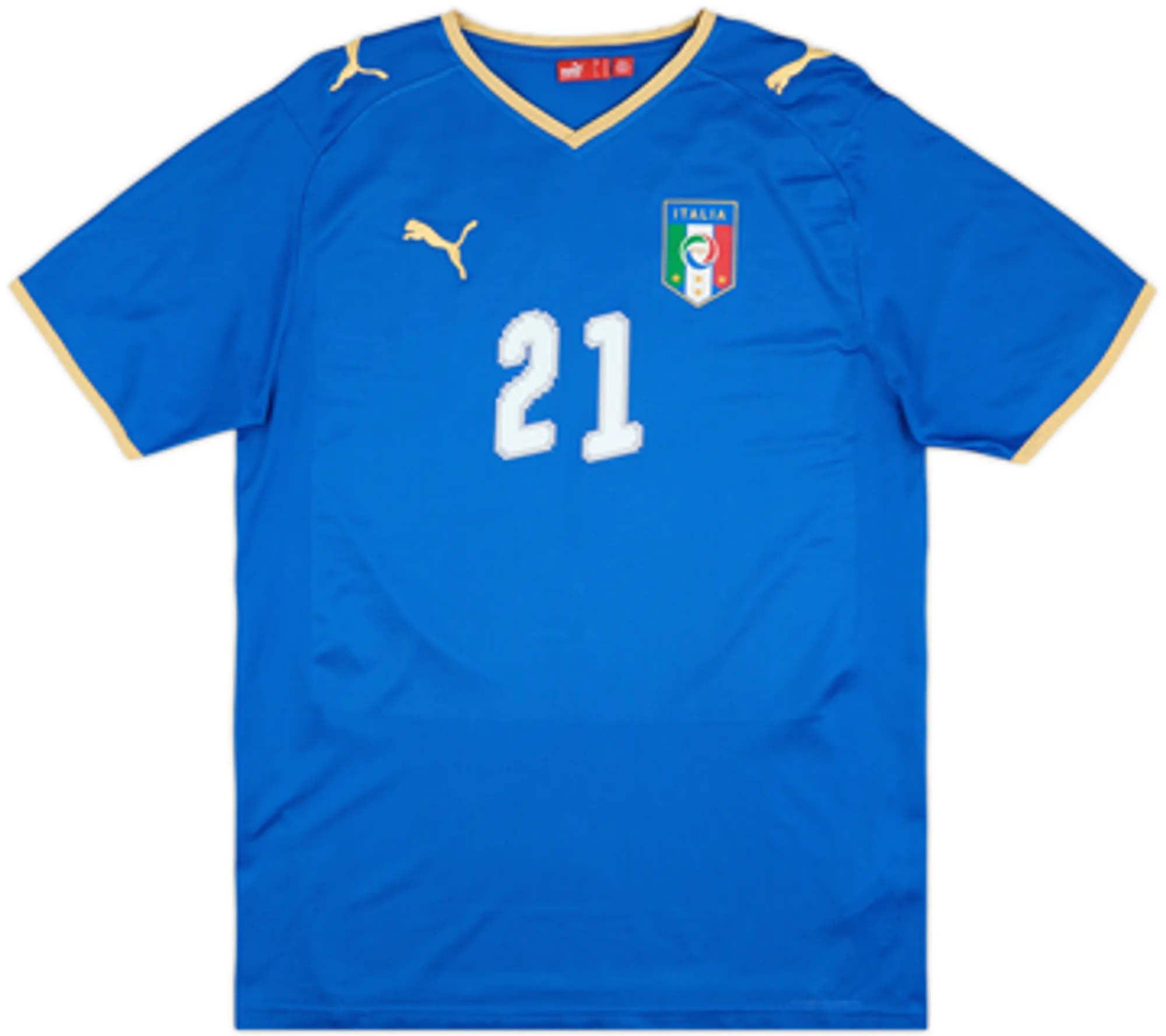 2007-08 Italy Basic Home Shirt Pirlo #21 - 7/10 - (M)
