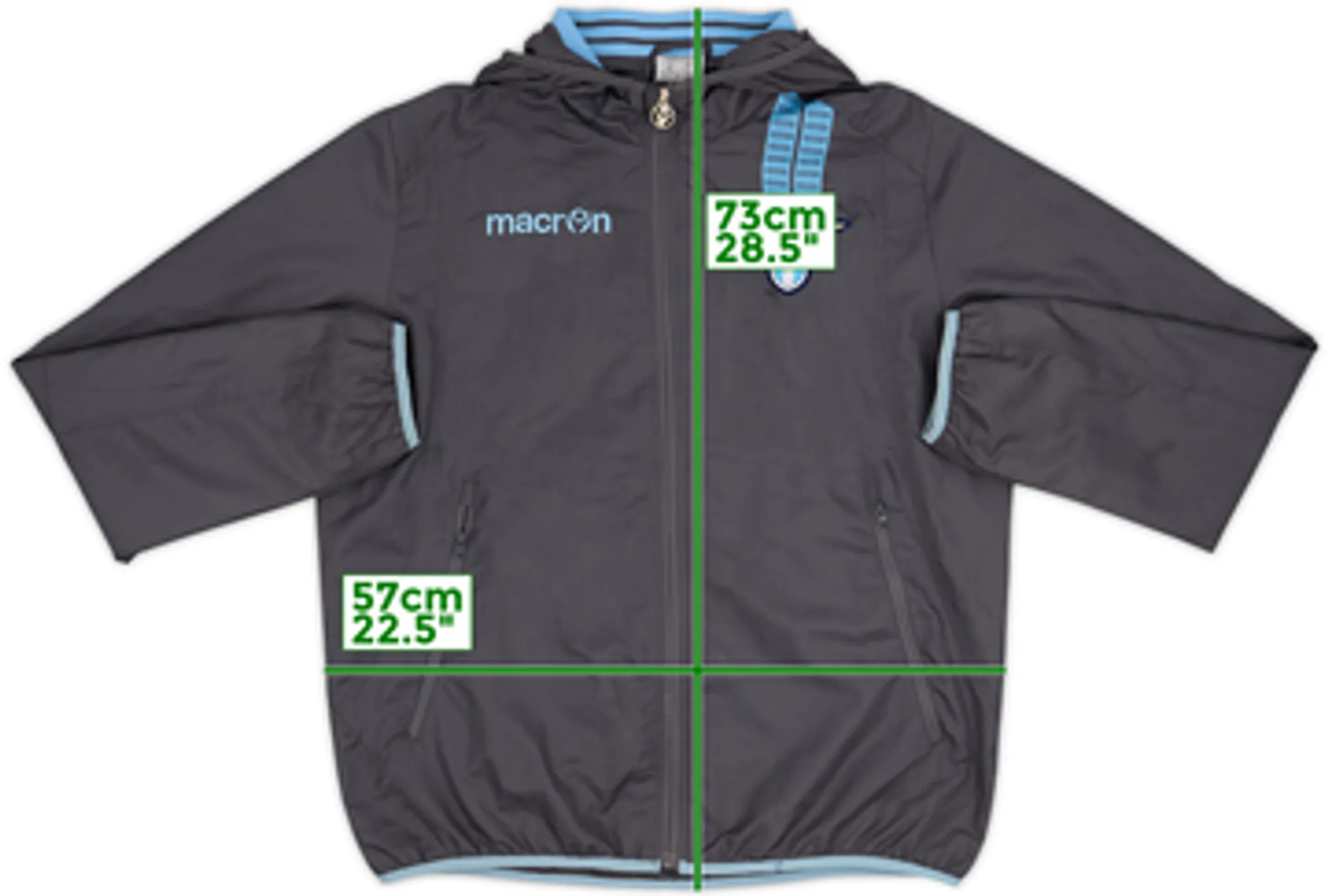 2013-14 Lazio Macron Hooded Track Jacket - 8/10 - (XL)