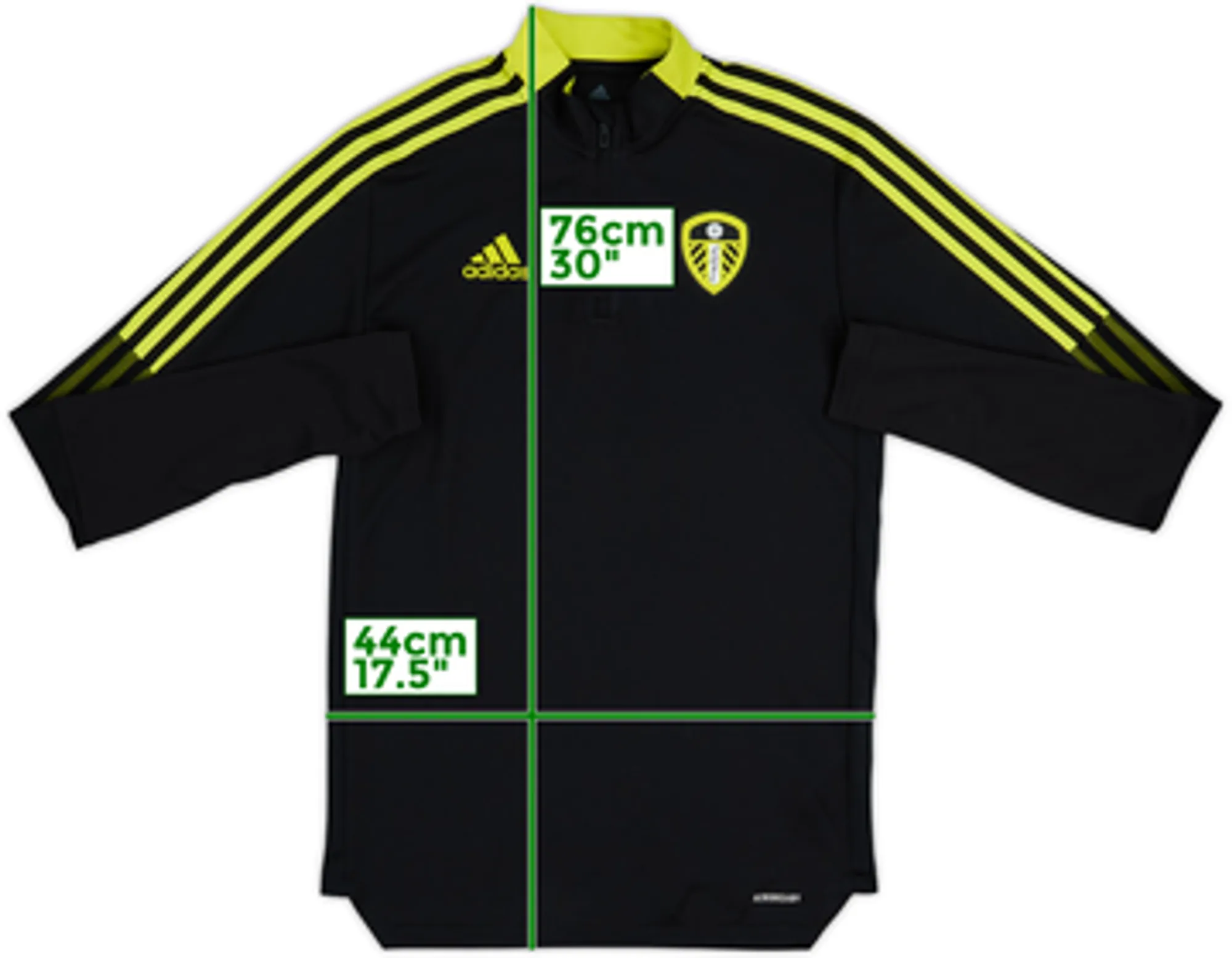 2021-22 Leeds United adidas 1/4 Zip Drill Top - 8/10 - (S)