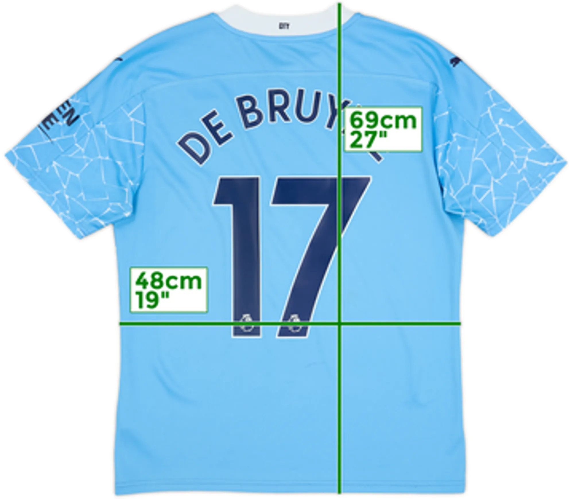 2020-21 Manchester City Home Shirt De Bruyne #17 - 6/10 - (M)