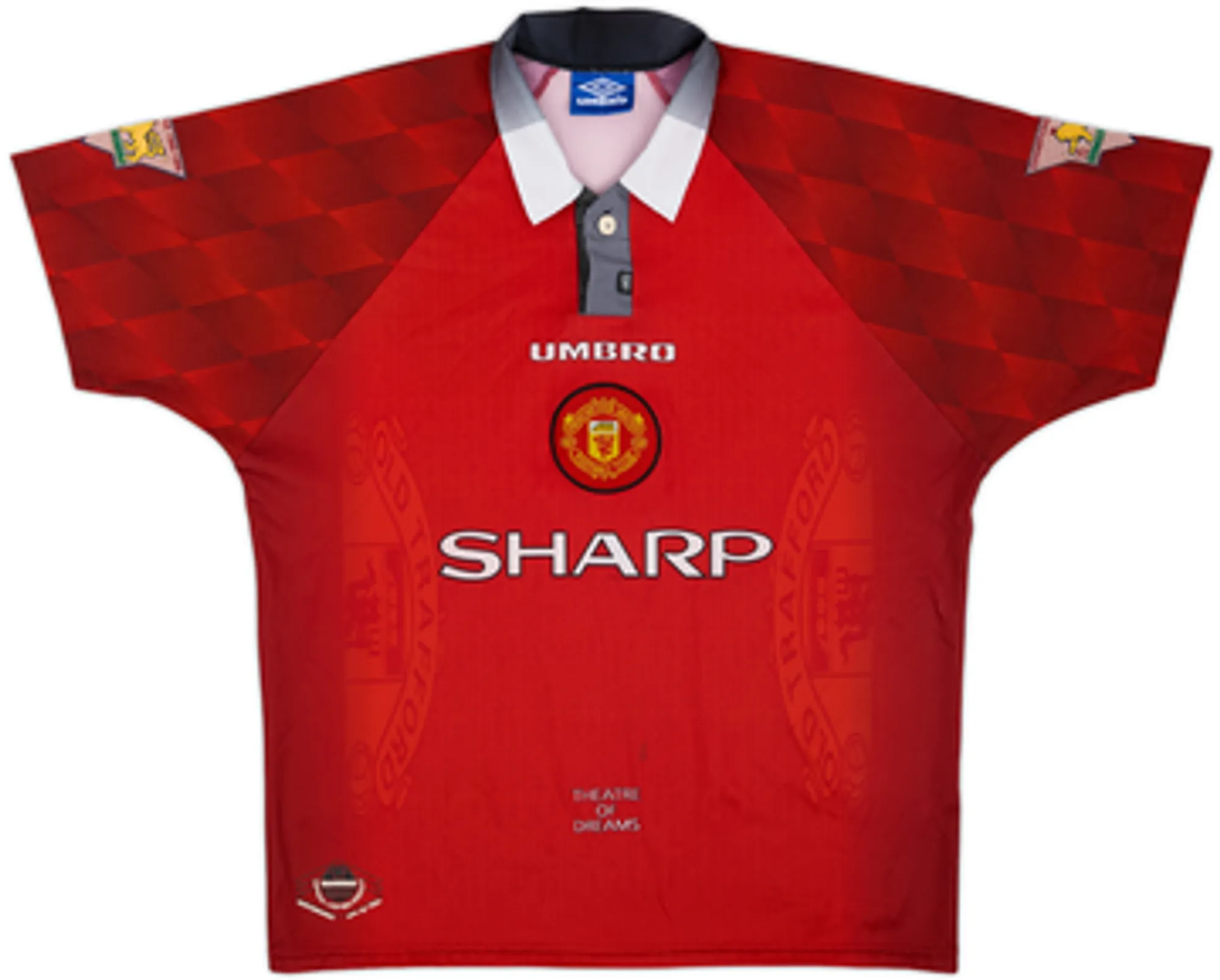 1996-98 Manchester United Home Shirt #9 - 6/10 - (L)