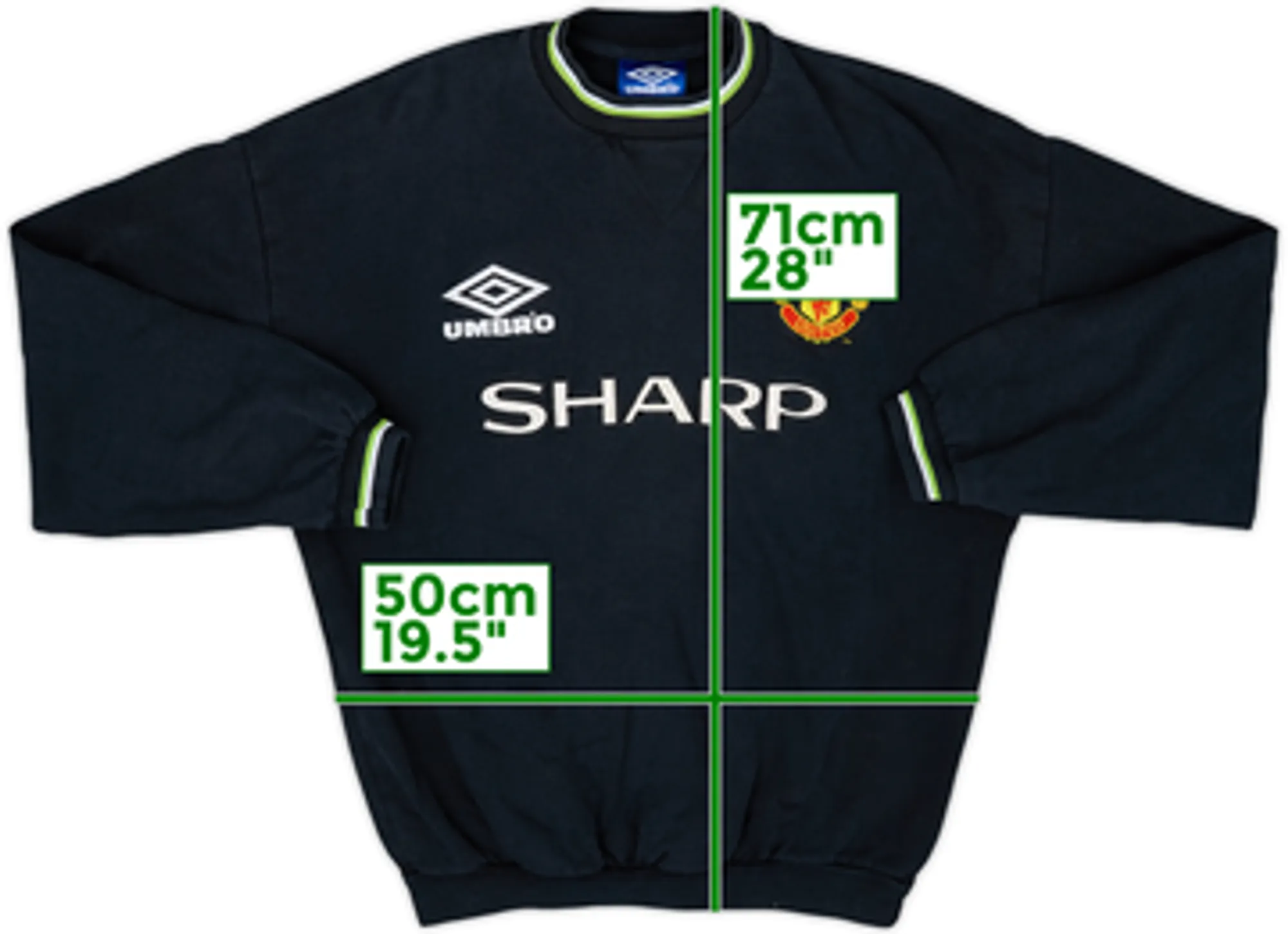 1998-99 Manchester United Umbro Sweat Top - 6/10 - (M)