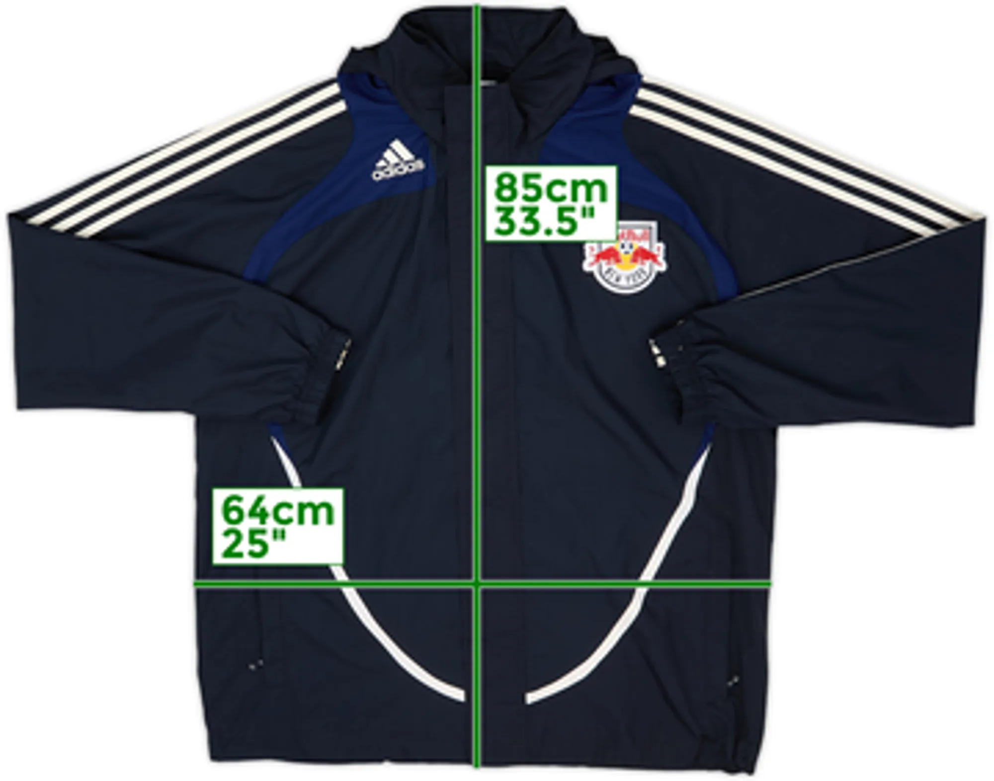 2008-09 New York Red Bulls adidas Hooded Track Jacket - 8/10 - (L/XL)