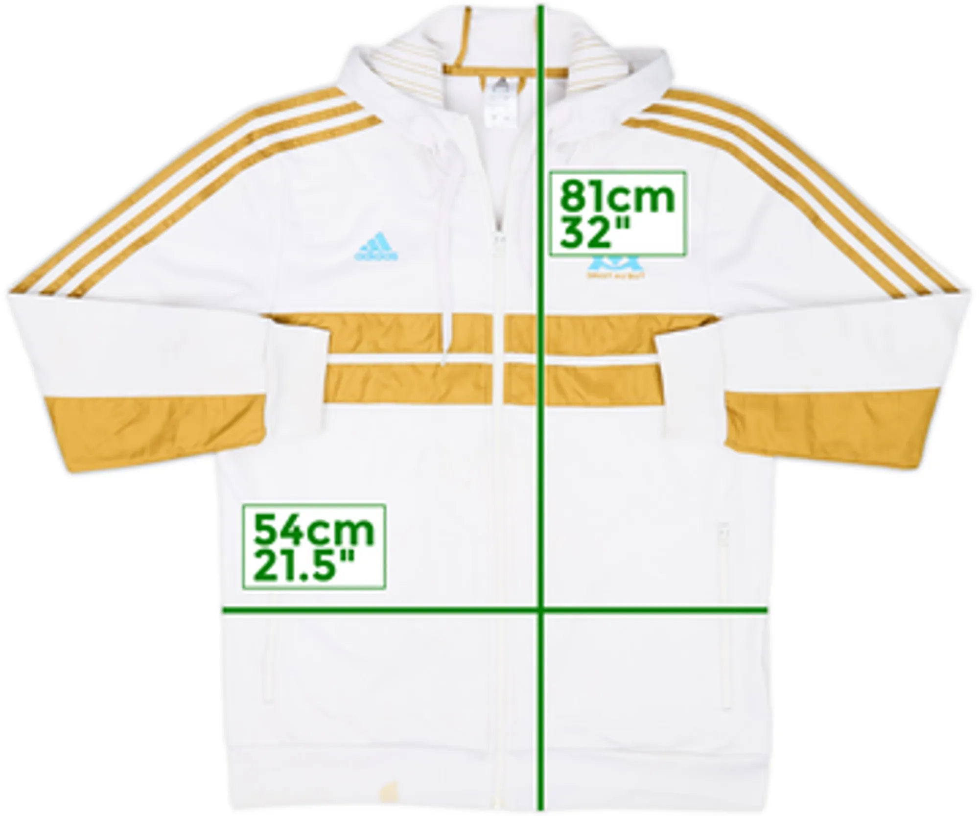 2013-14 Olympique Marseille adidas Hooded Track Jacket - 6/10 - (L)