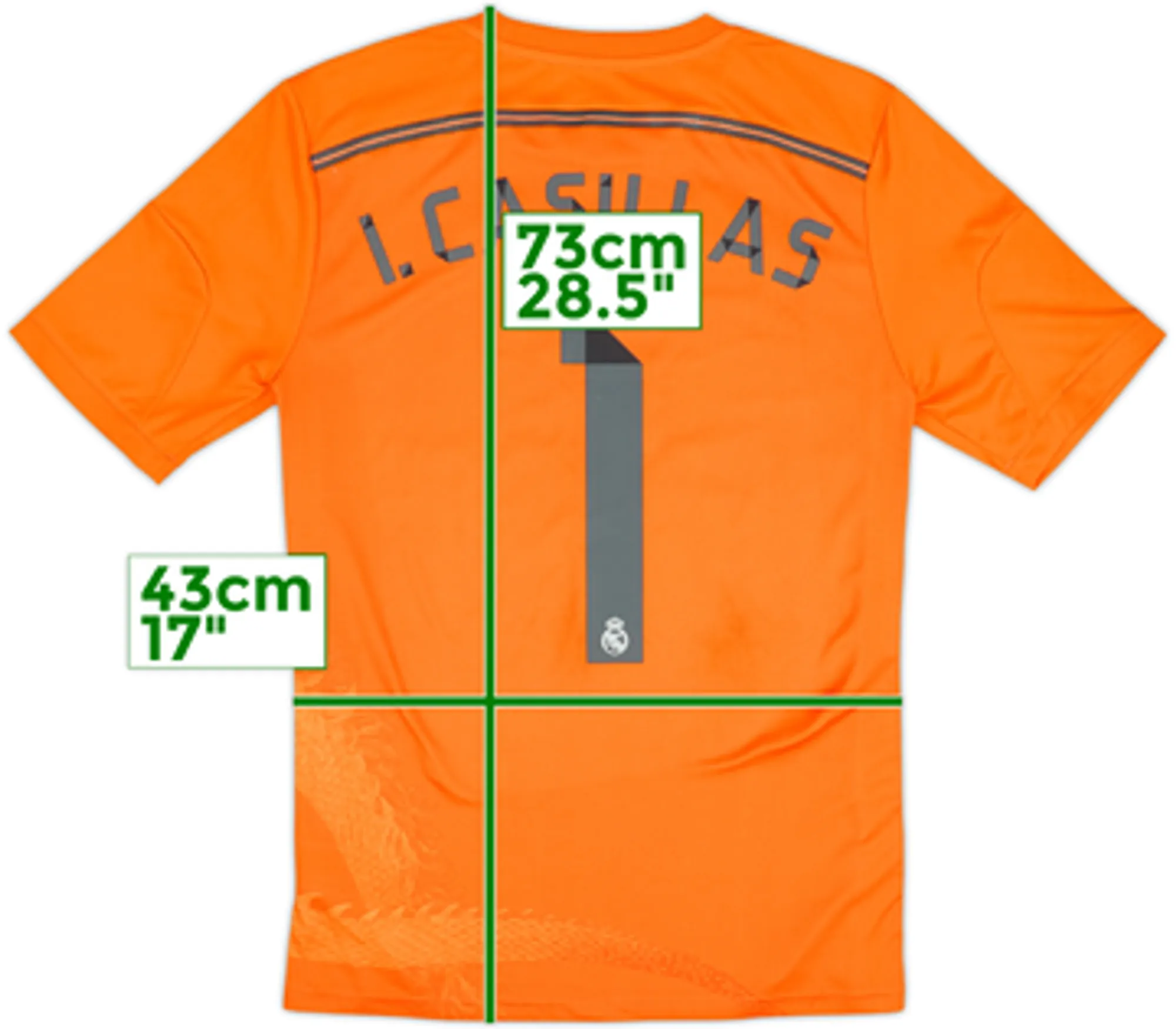 2014-15 Real Madrid GK S/S Shirt I.Casillas #1 - 4/10 - (XL.Boys)