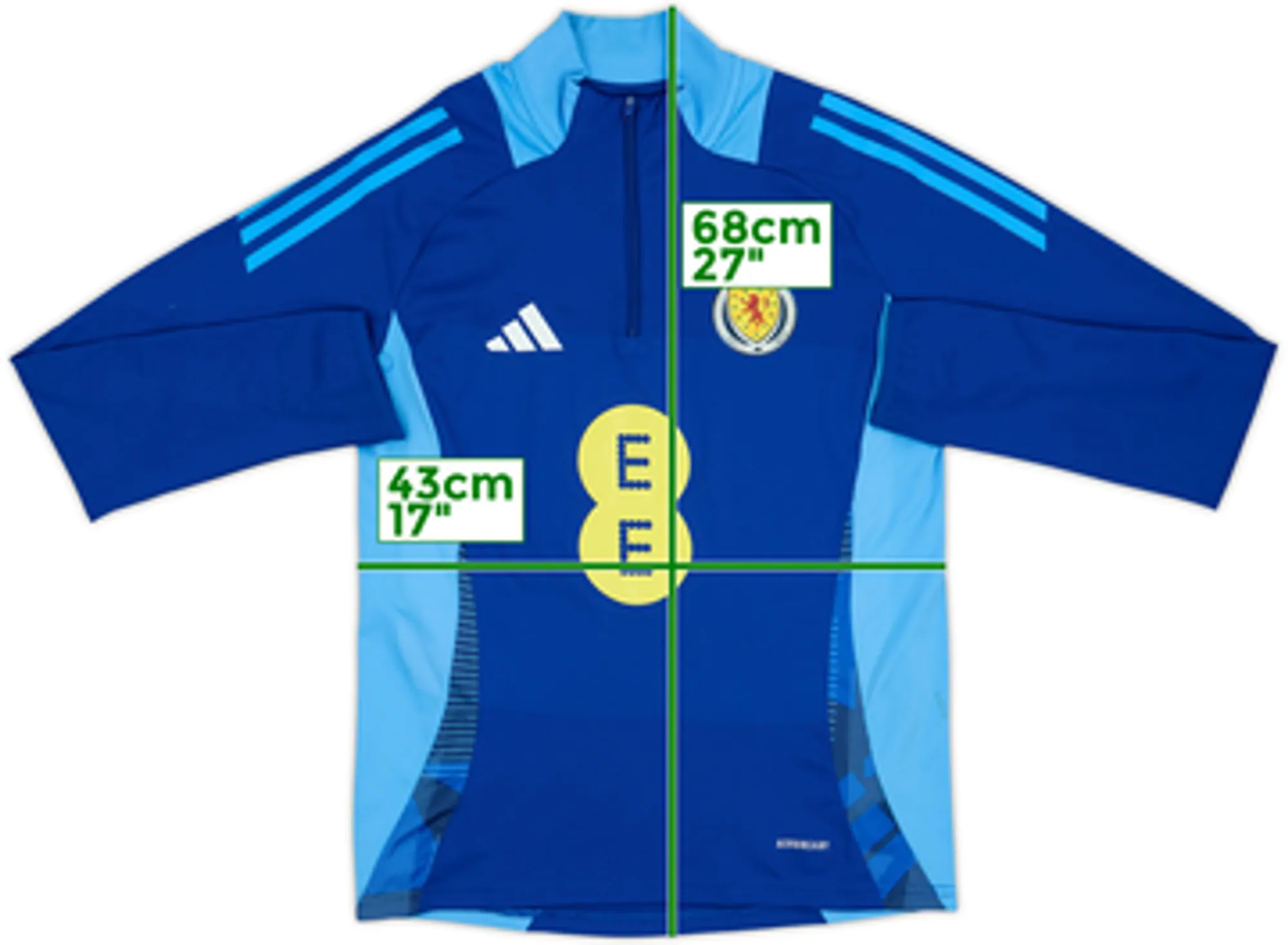 2023-24 Scotland adidas 1/4 Zip Drill Top - 8/10 - (L.Boys)