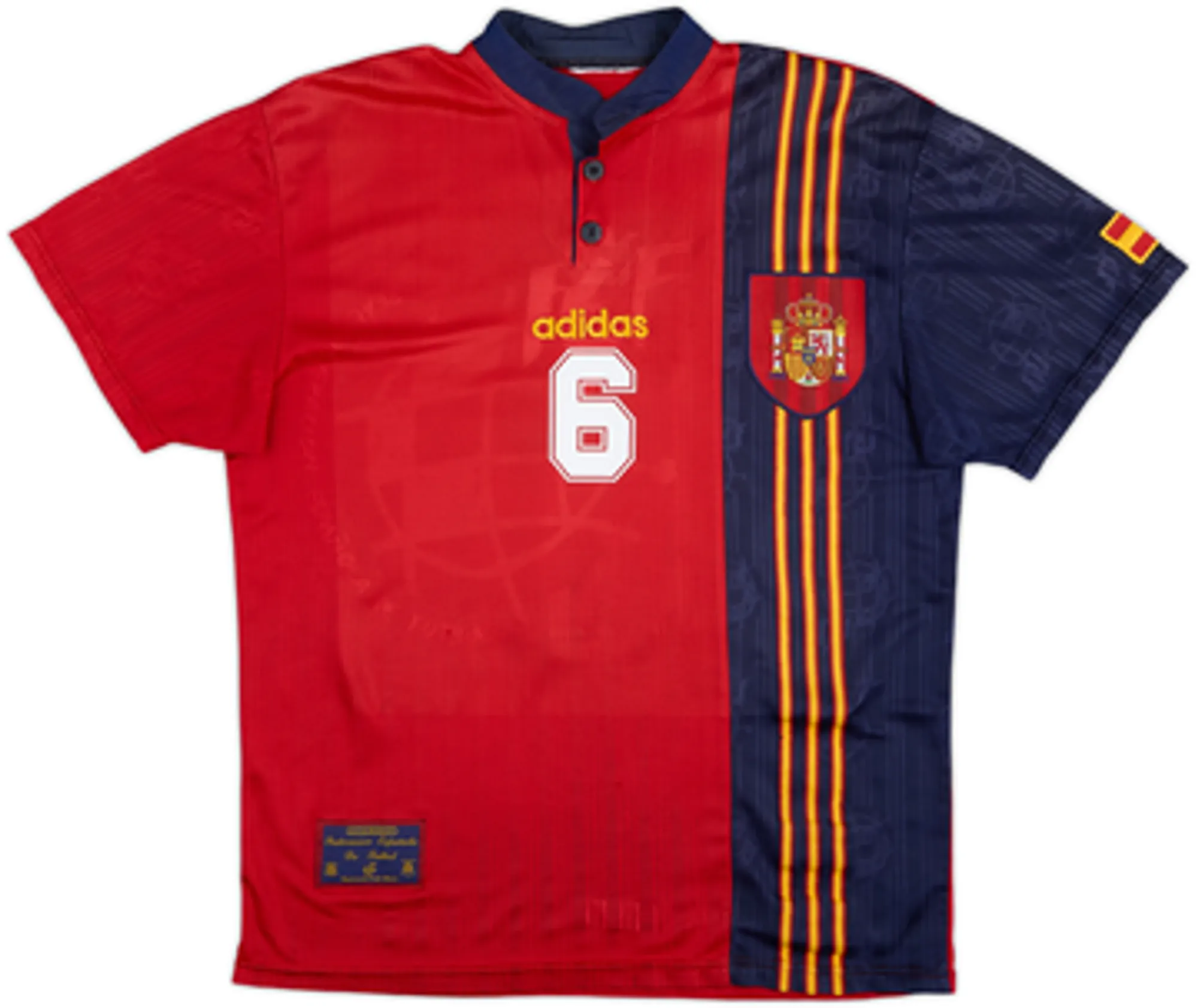 1996-98 Spain Home Shirt R.Hierro #6 - 5/10 - (L)