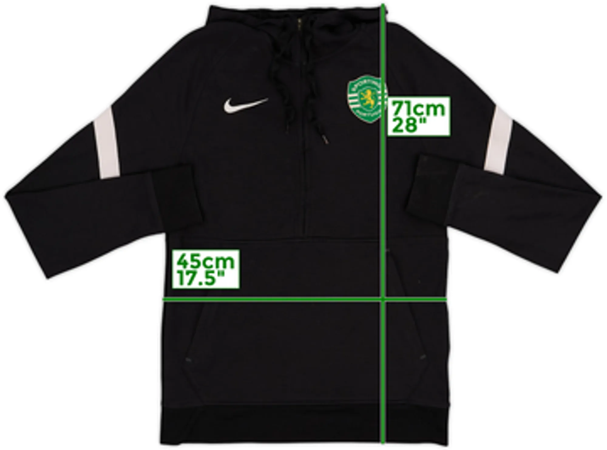 2021-22 Sporting CP Nike 1/2 Zip Hooded Track Jacket - 4/10 - (S)