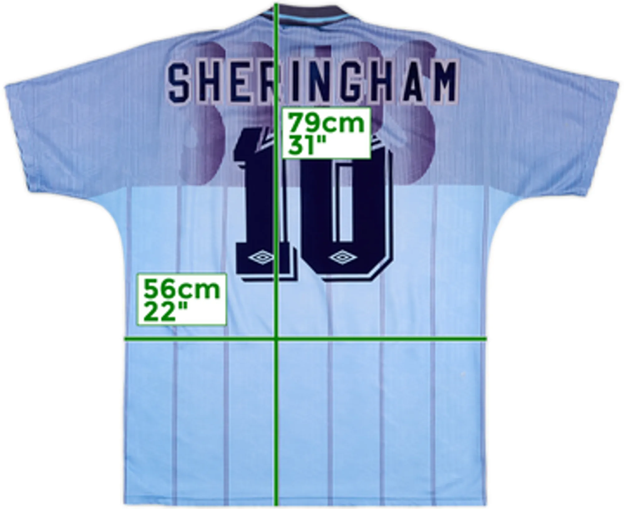 1991-94 Tottenham Third Shirt Sheringham #10 - 6/10 - (XL)