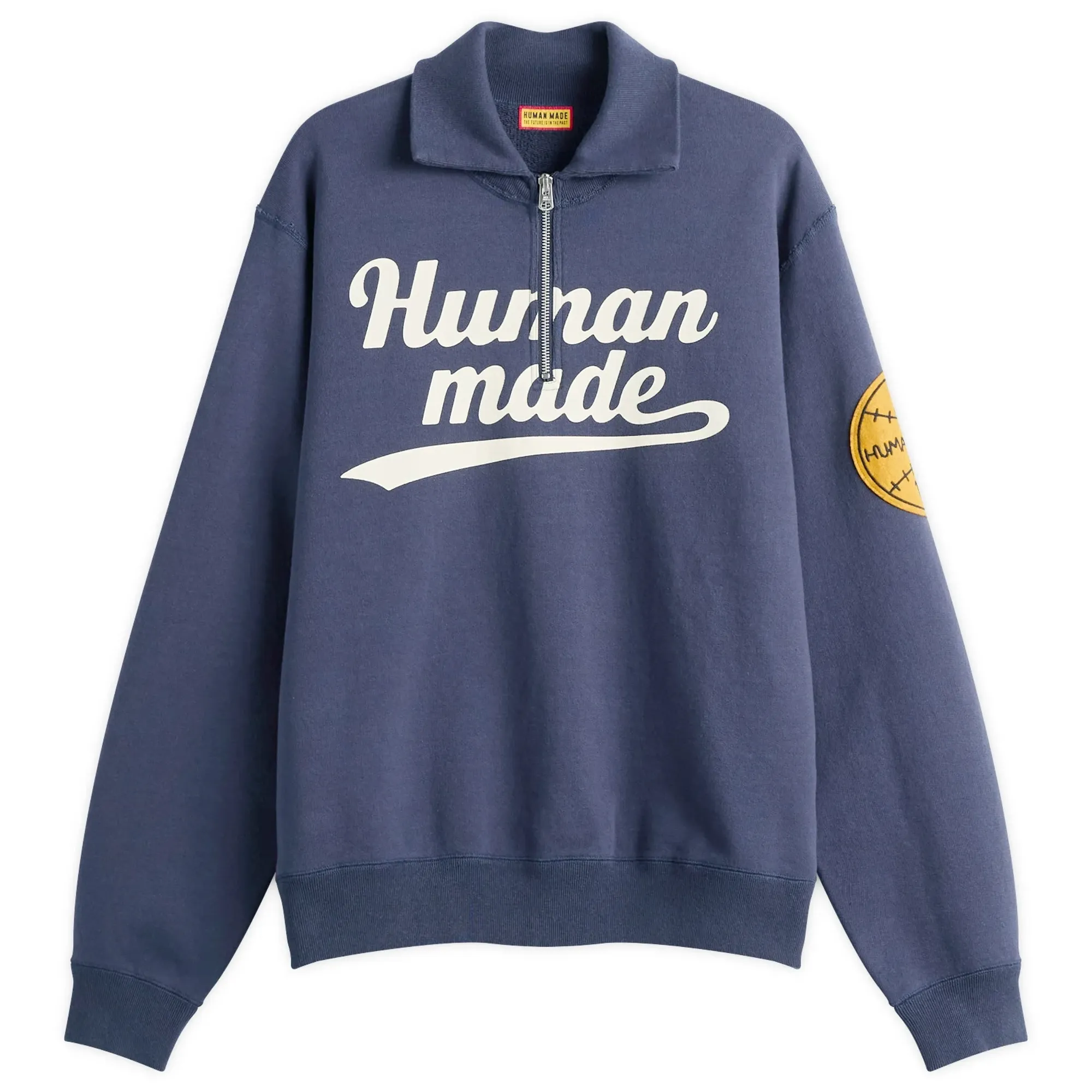Human Made Men's Half Zip Logo Sweatshirt Navy