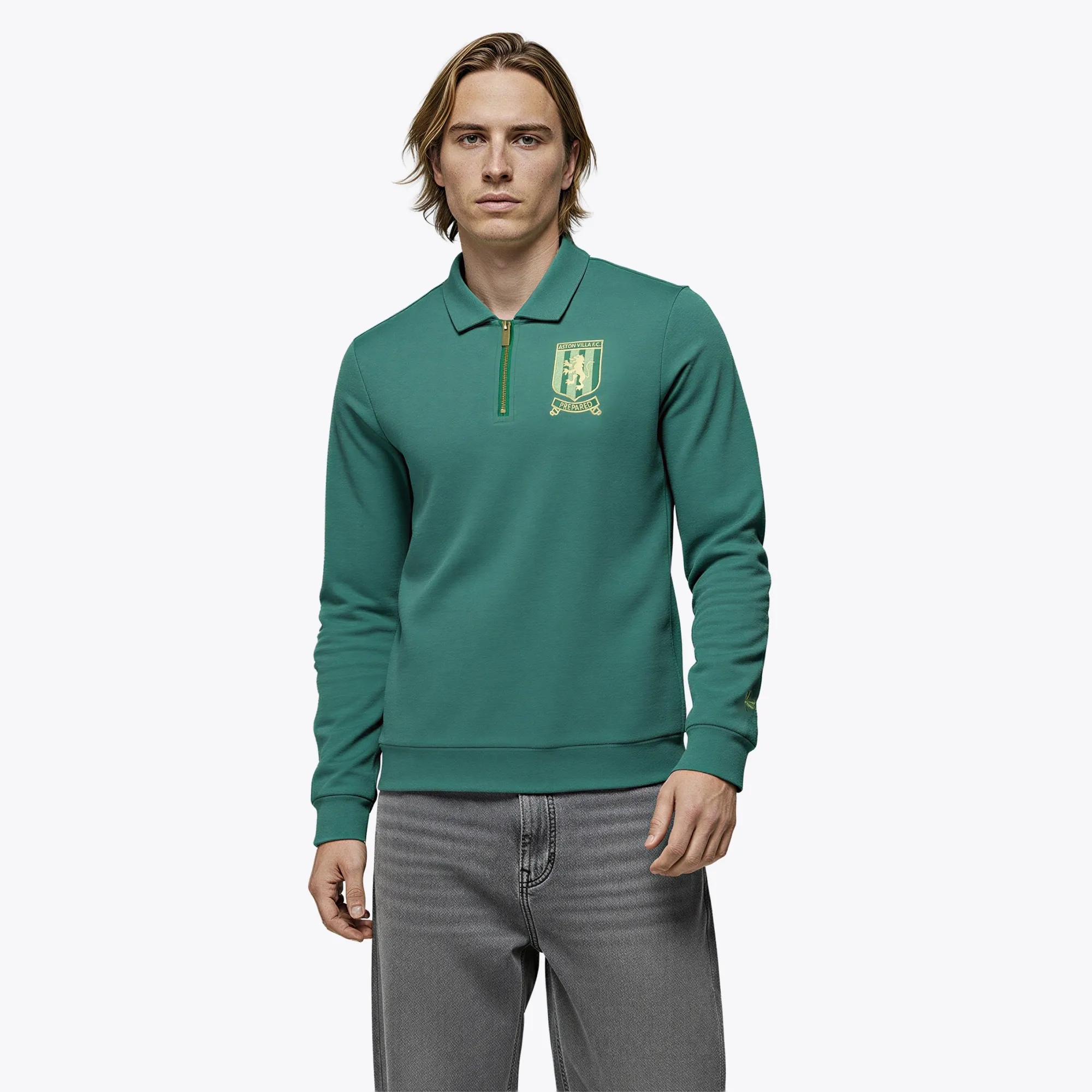 Aston Villa St Patricks Day 1/4 Zip - Green - Unisex