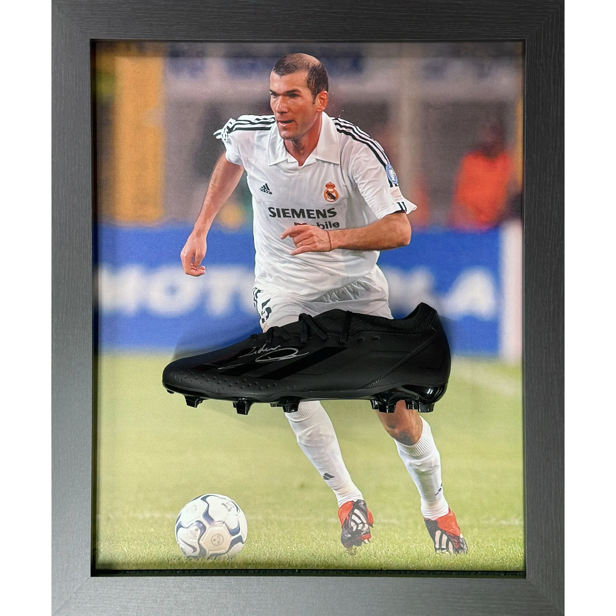 Real Madrid Framed Zinedine Zidane Signed Adidas Football Boot