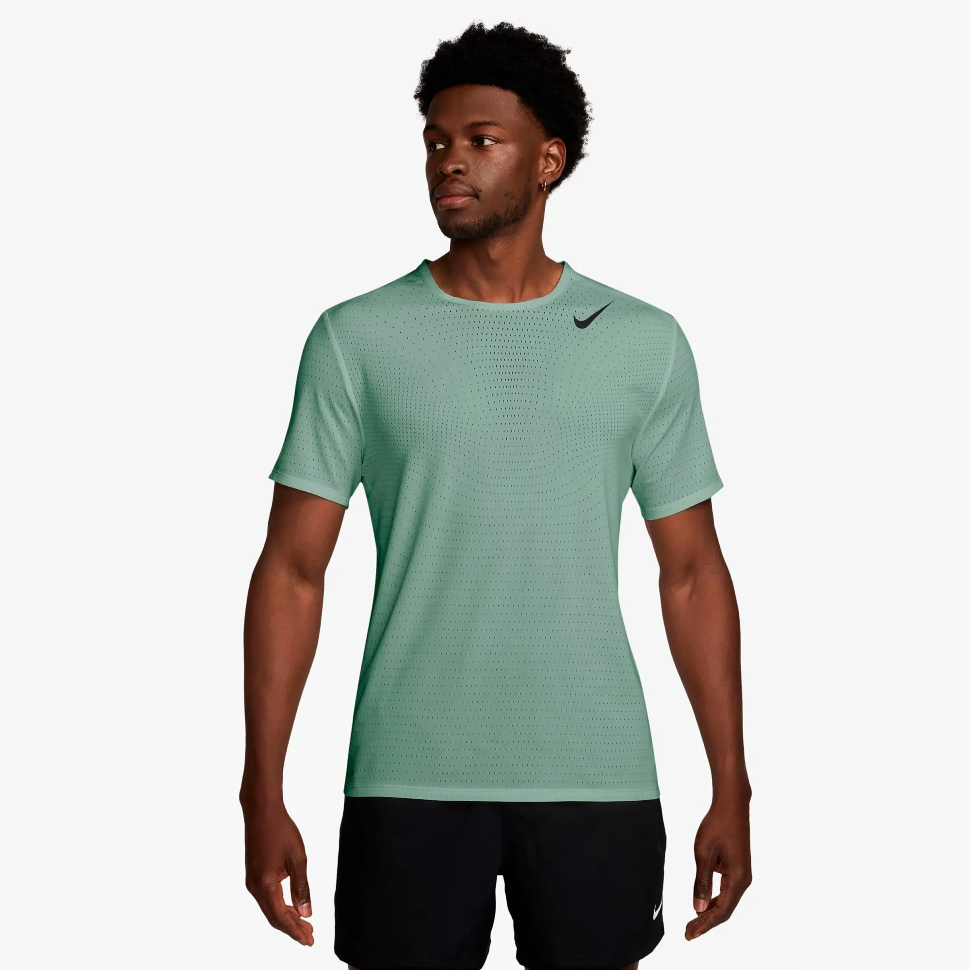 Nike Aeroswift Running shirt Men - olive, black