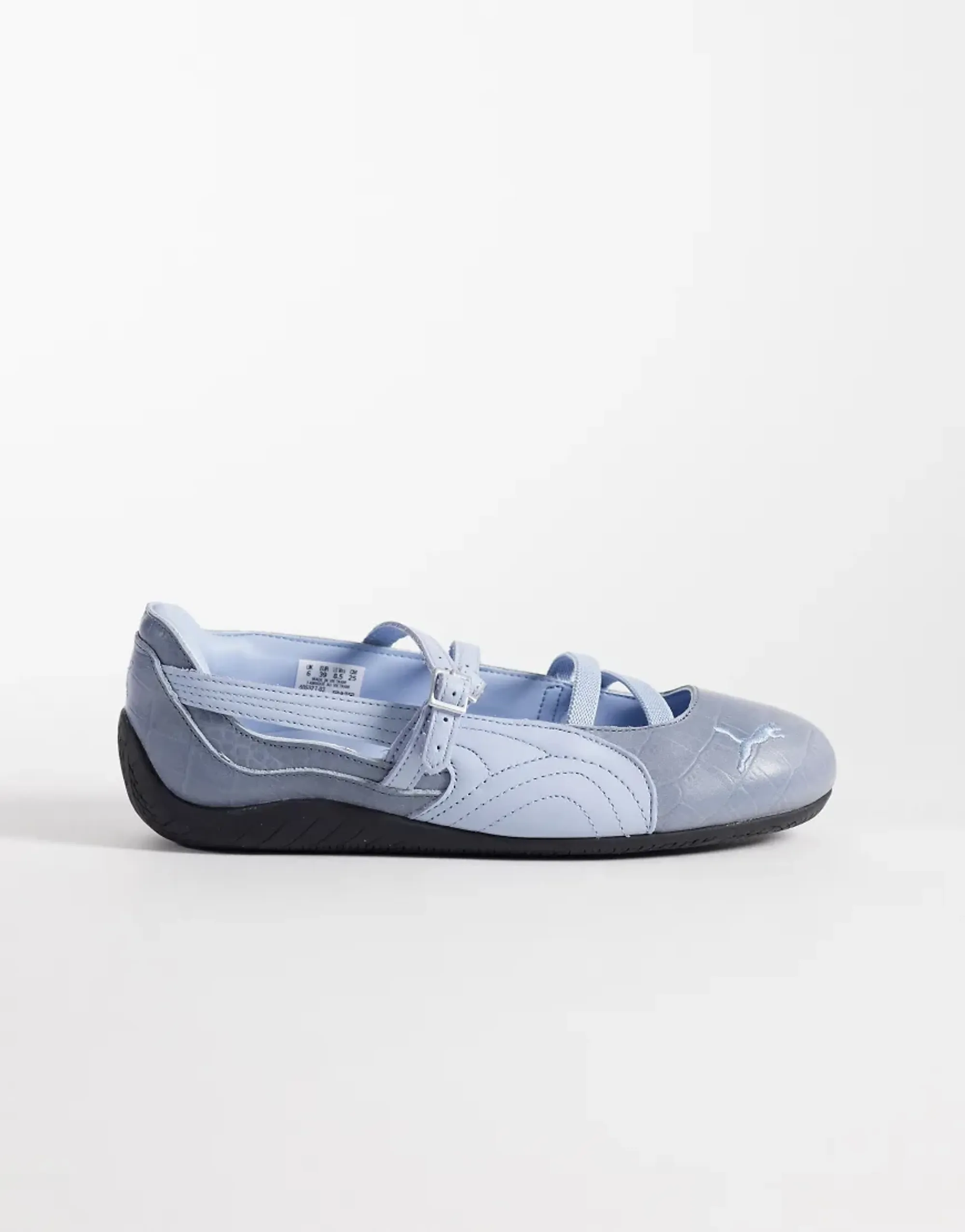 Puma Speedcat Ballet Flats In Light Blue Croc Print