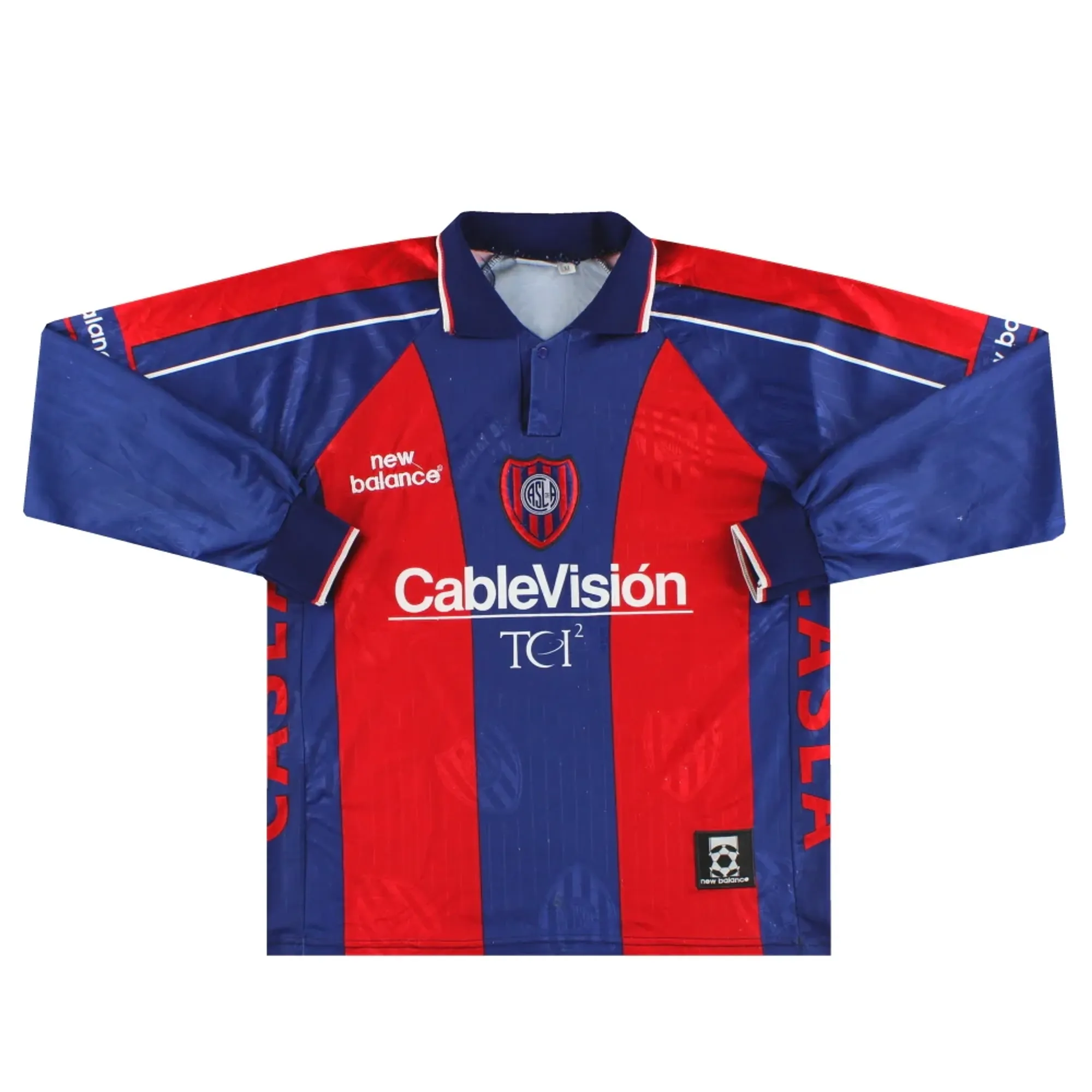 1998-99 San Lorenzo New Balance Home Shirt L/S M - Central and South American Clubs / Very Good 
