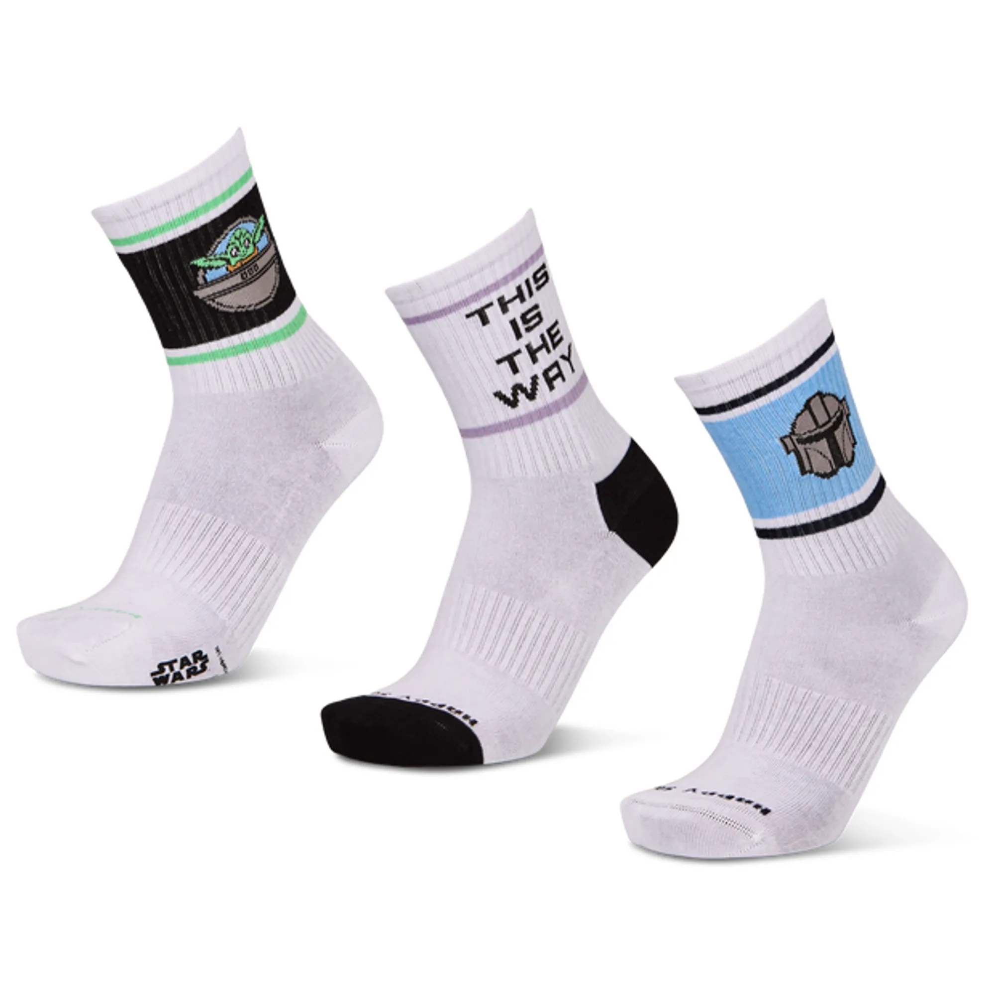 Happy Socks Crew 3 Pack Unisex Socks - White