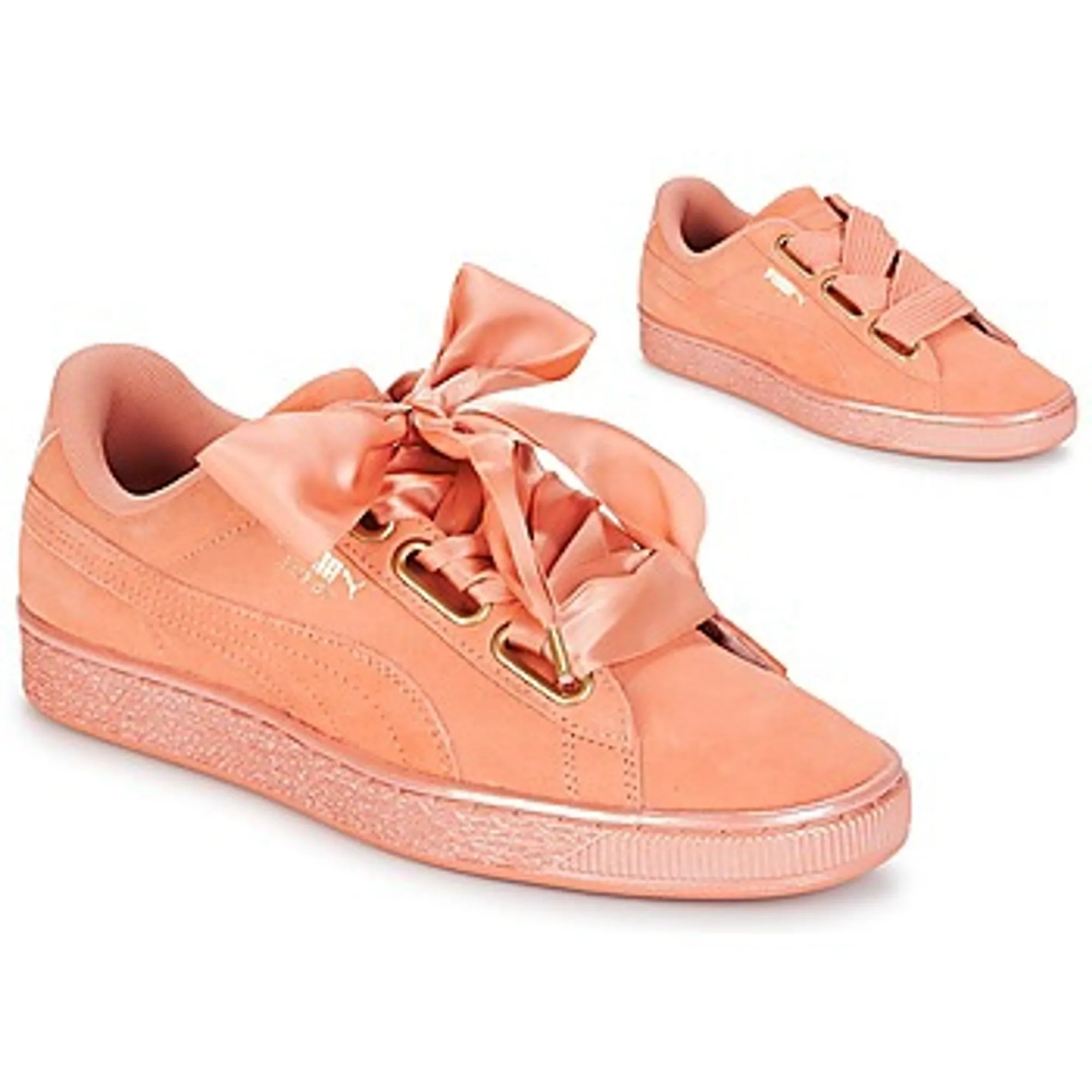 Puma WN SUEDE HEART SATIN.DUSTY women's Shoes (Trainers) in Orange