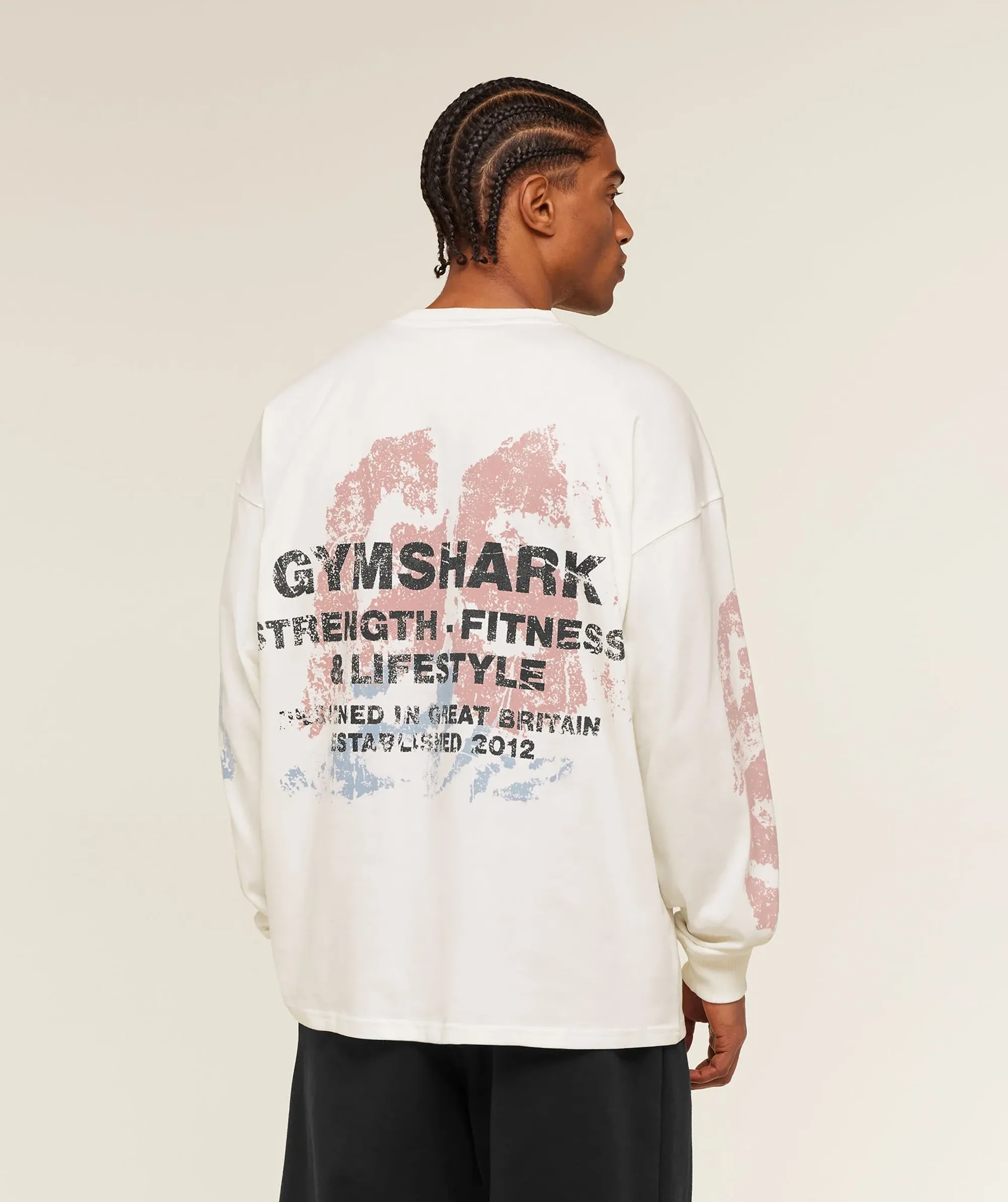 Gymshark Strength Fitness & Lifestyle Long Sleeve T-Shirt - Soft White