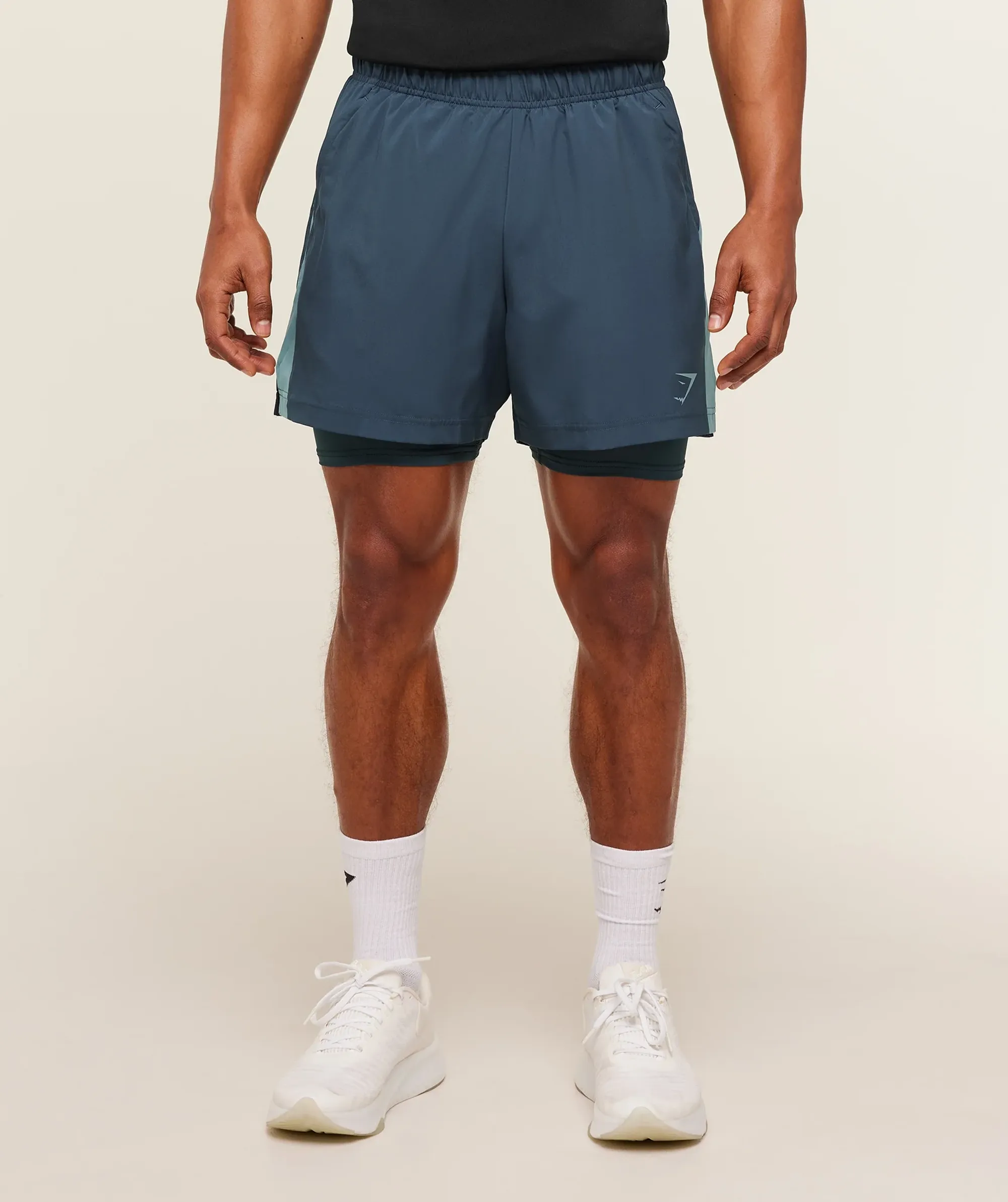 Gymshark Sport 5" 2 in 1 Shorts - Stealth Blue/Storm Blue