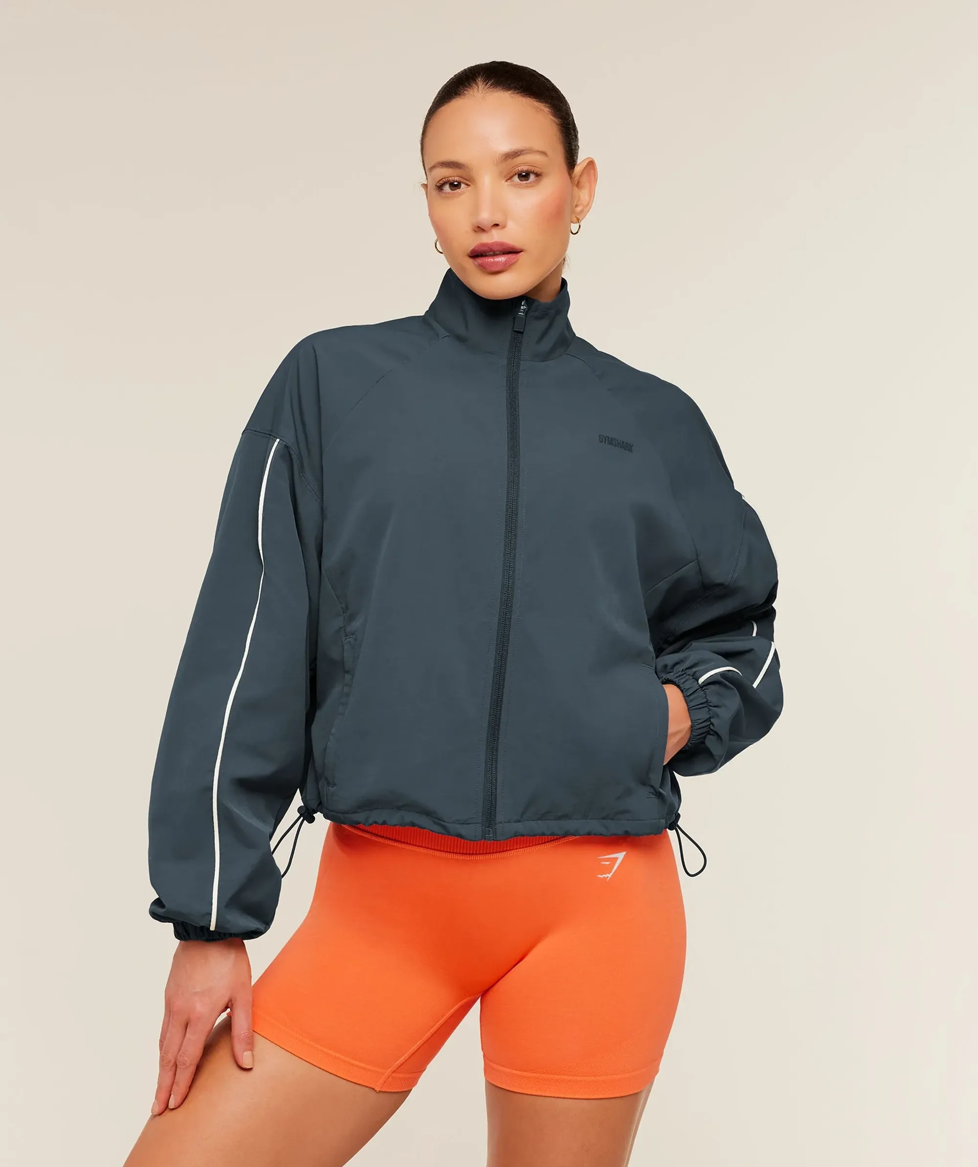 Gymshark To From Zip Through - Stealth Blue/Soft White