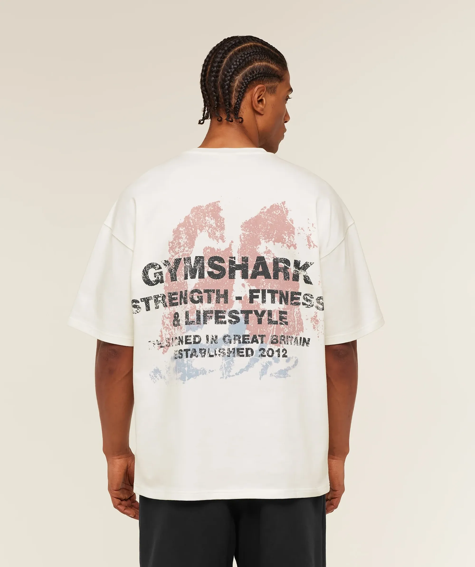 Gymshark Strength Fitness & Lifestyle Graphic T-Shirt - Soft White