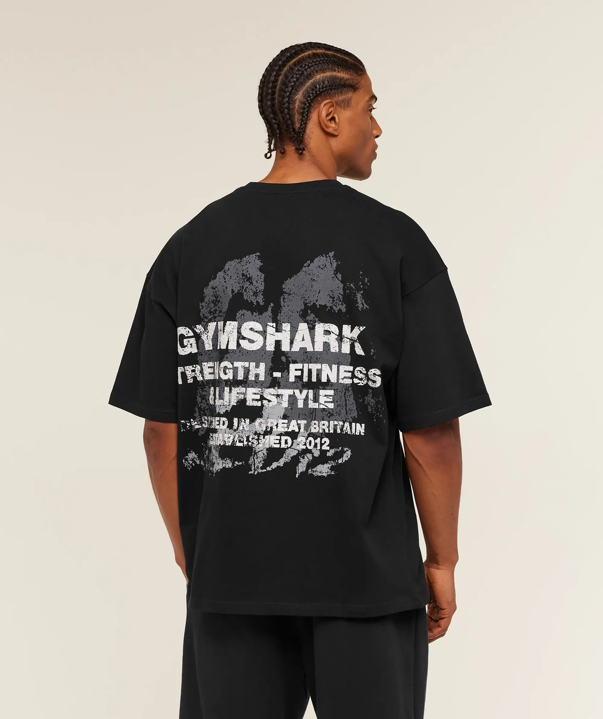 Gymshark Strength Fitness & Lifestyle Graphic T-Shirt - Black