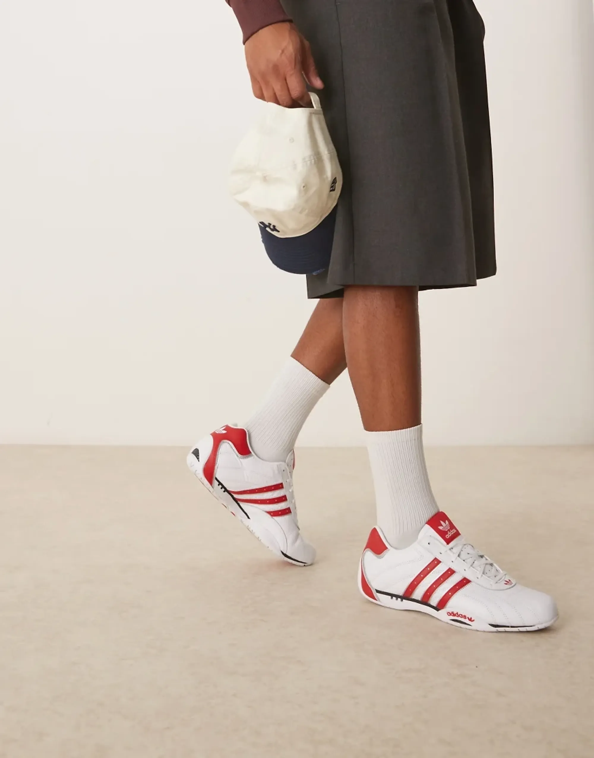 Adidas Originals Adracer Low Trainers In White And Red