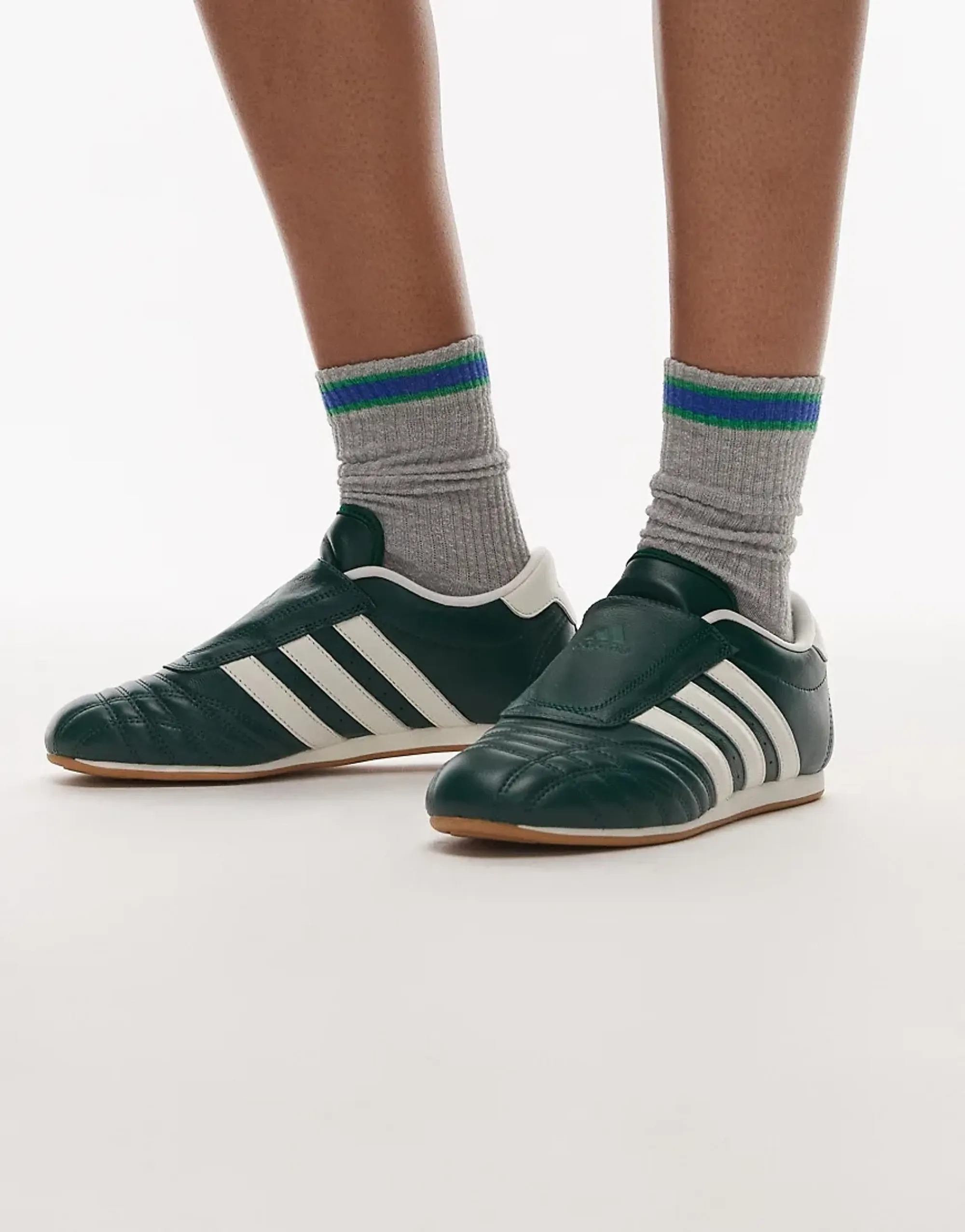 Adidas Originals Taekwondo Trainers In Dark Green And White