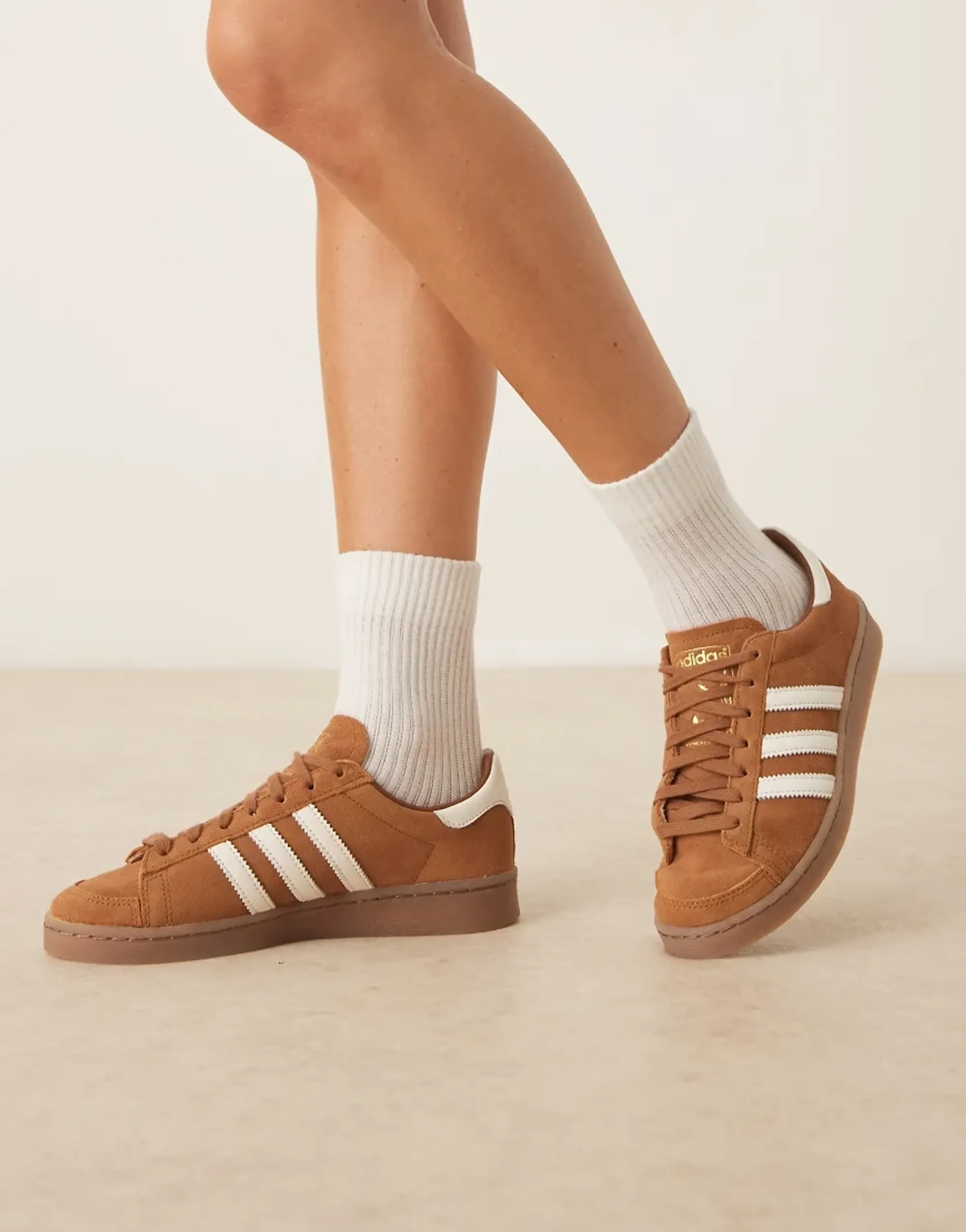 Adidas Originals Jabbar Trainers In Brown And Cream