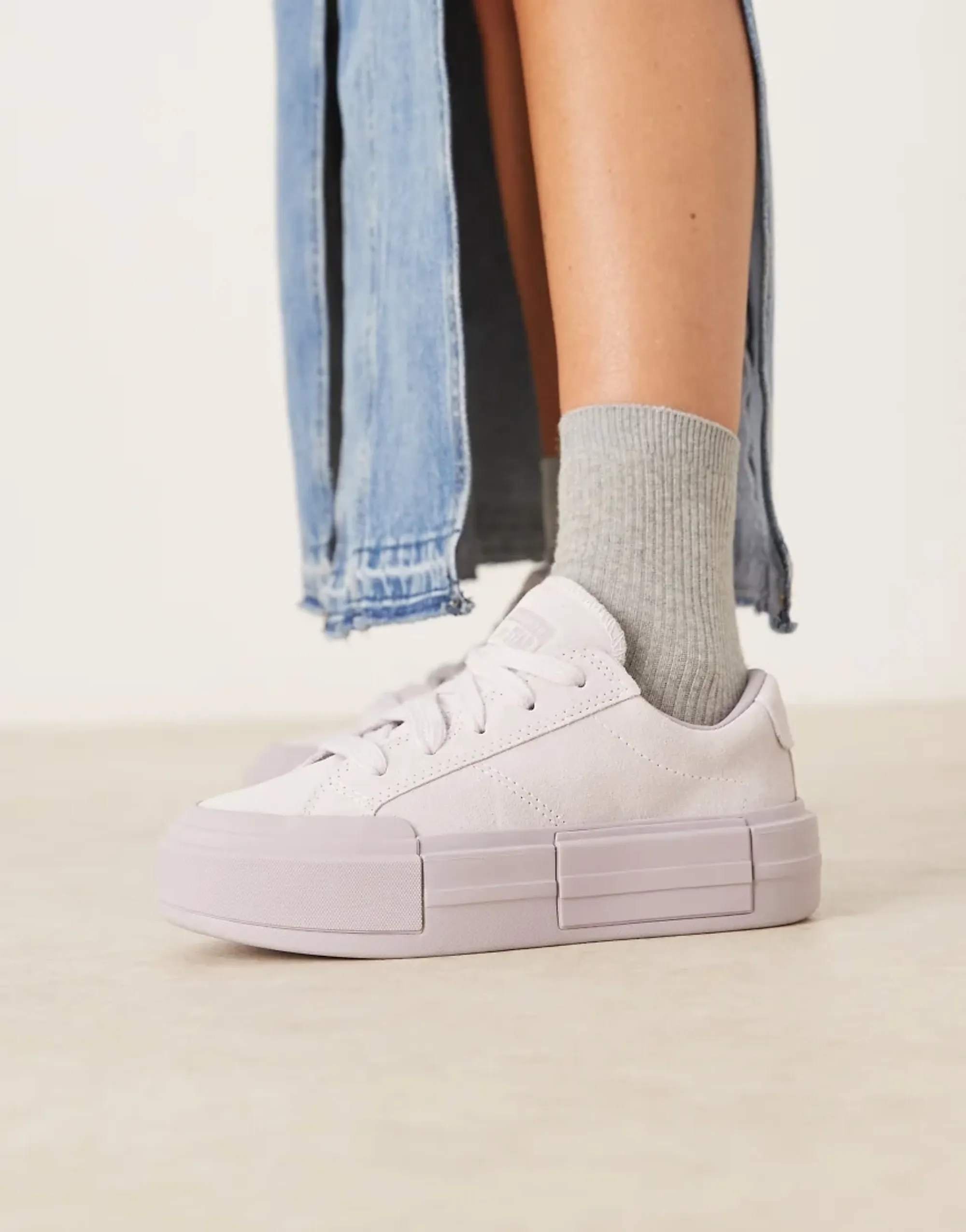 Converse Chuck Cruise Ox Suede Trainers In Lilac-White