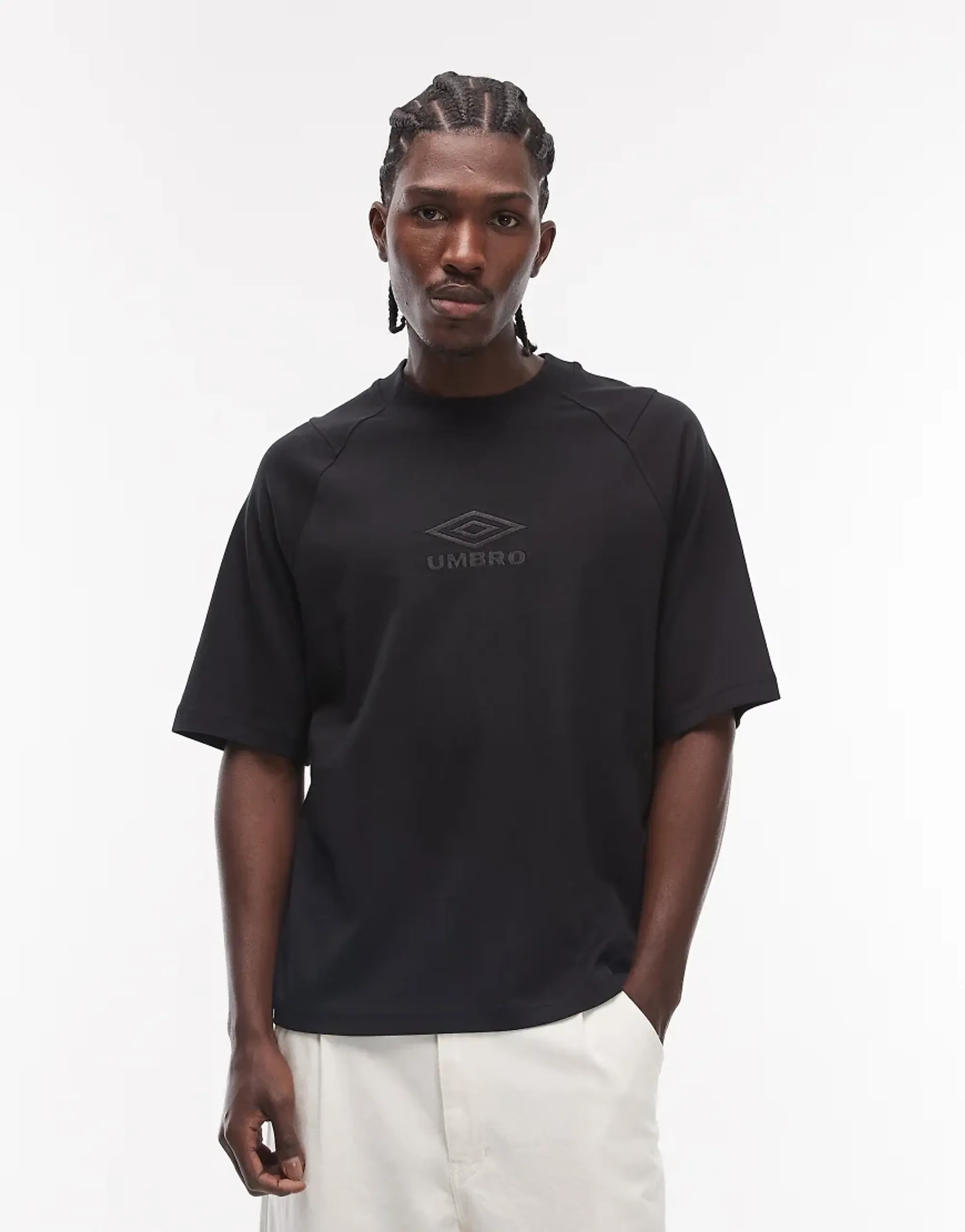 Umbro Iconic Boxy T-Shirt In Black And Grey