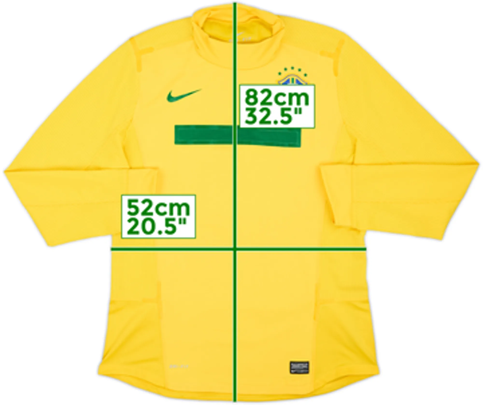 2011-12 Brazil Authentic Home L/S Shirt - 9/10 - (XL)