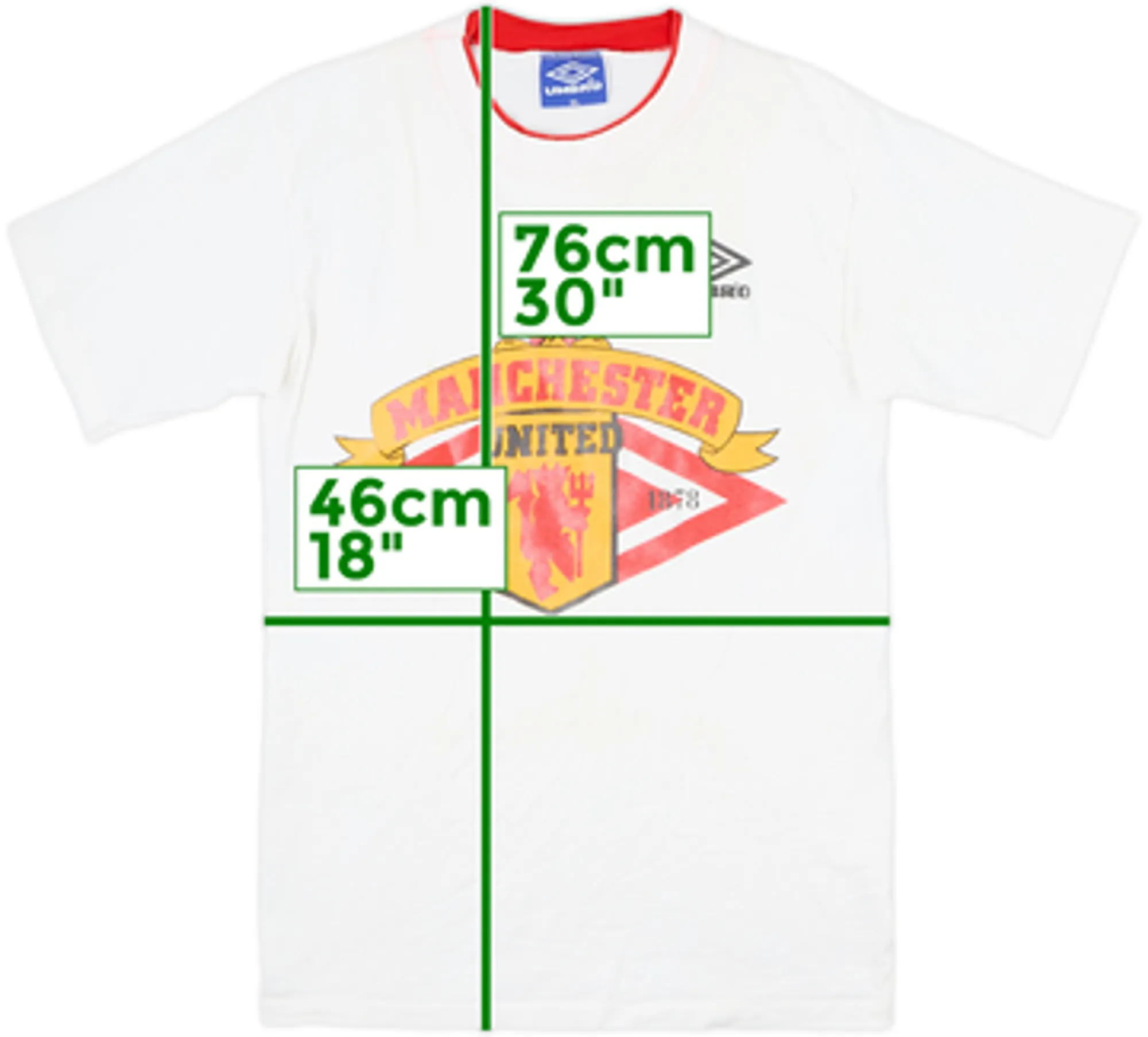 1994-95 Manchester United Umbro Cotton Tee - 6/10 - (XL)