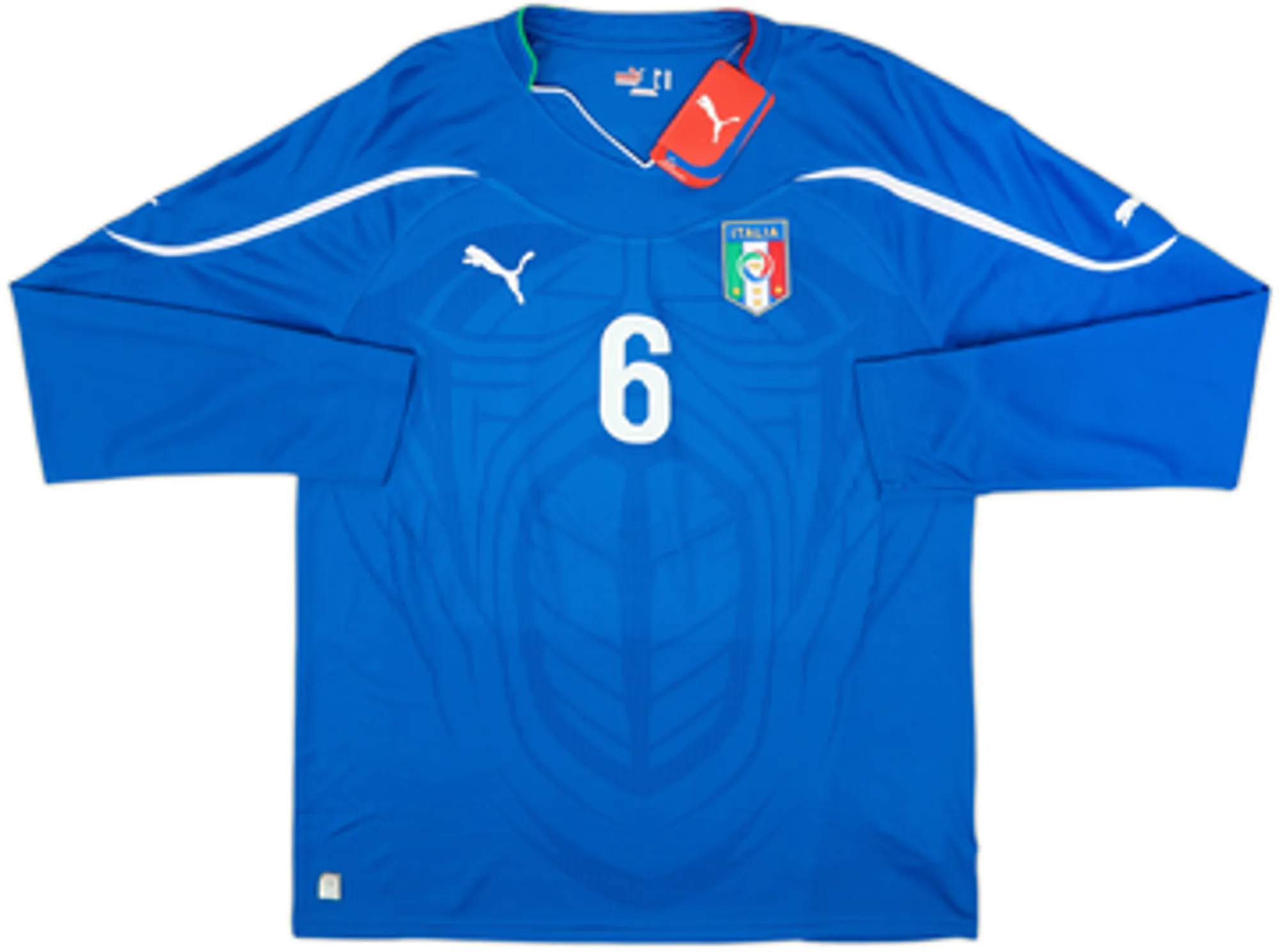 2010-12 Italy Home L/S Shirt De Rossi #6 (XL)