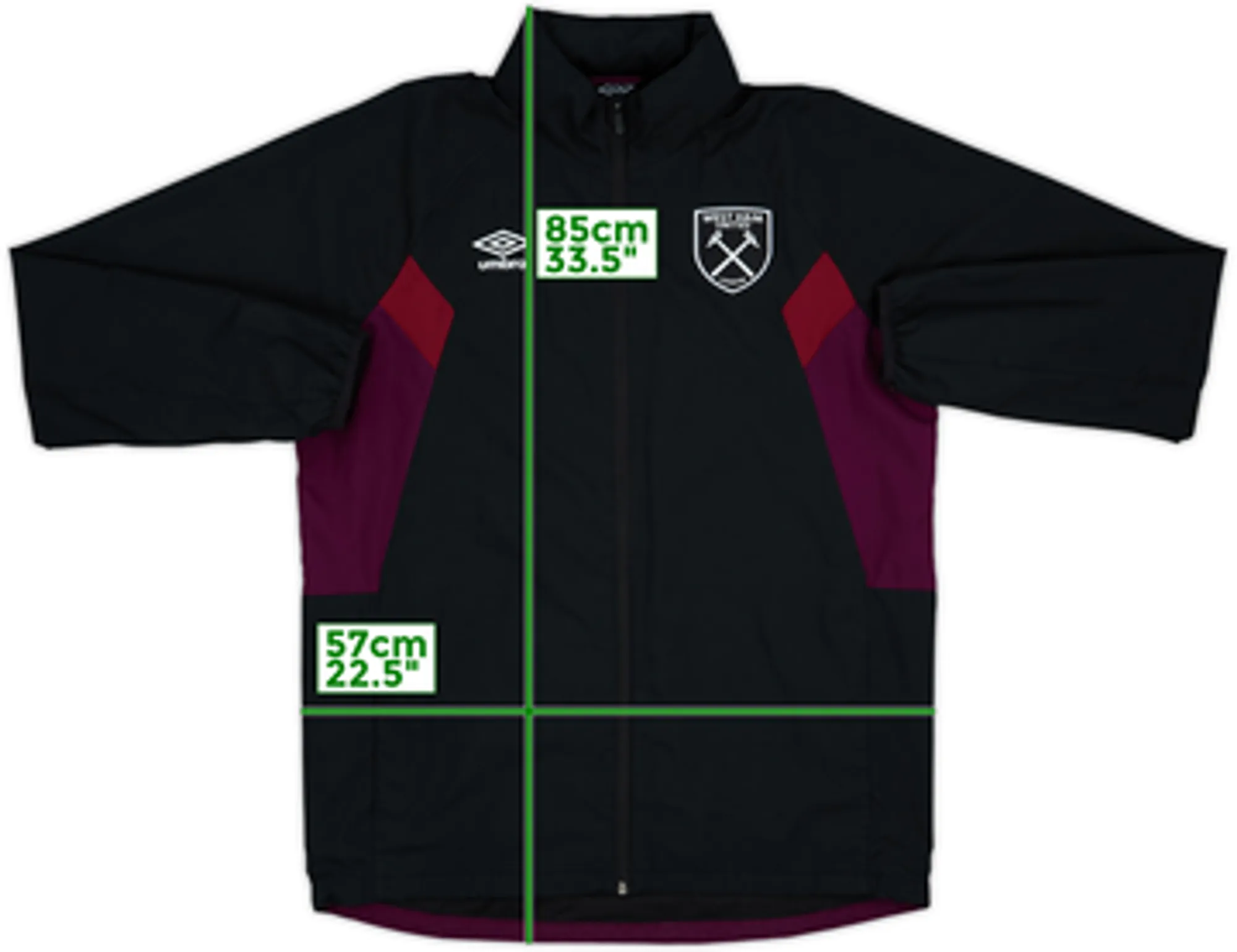 2018-19 West Ham Umbro Hooded Track Jacket - 10/10 - (L)