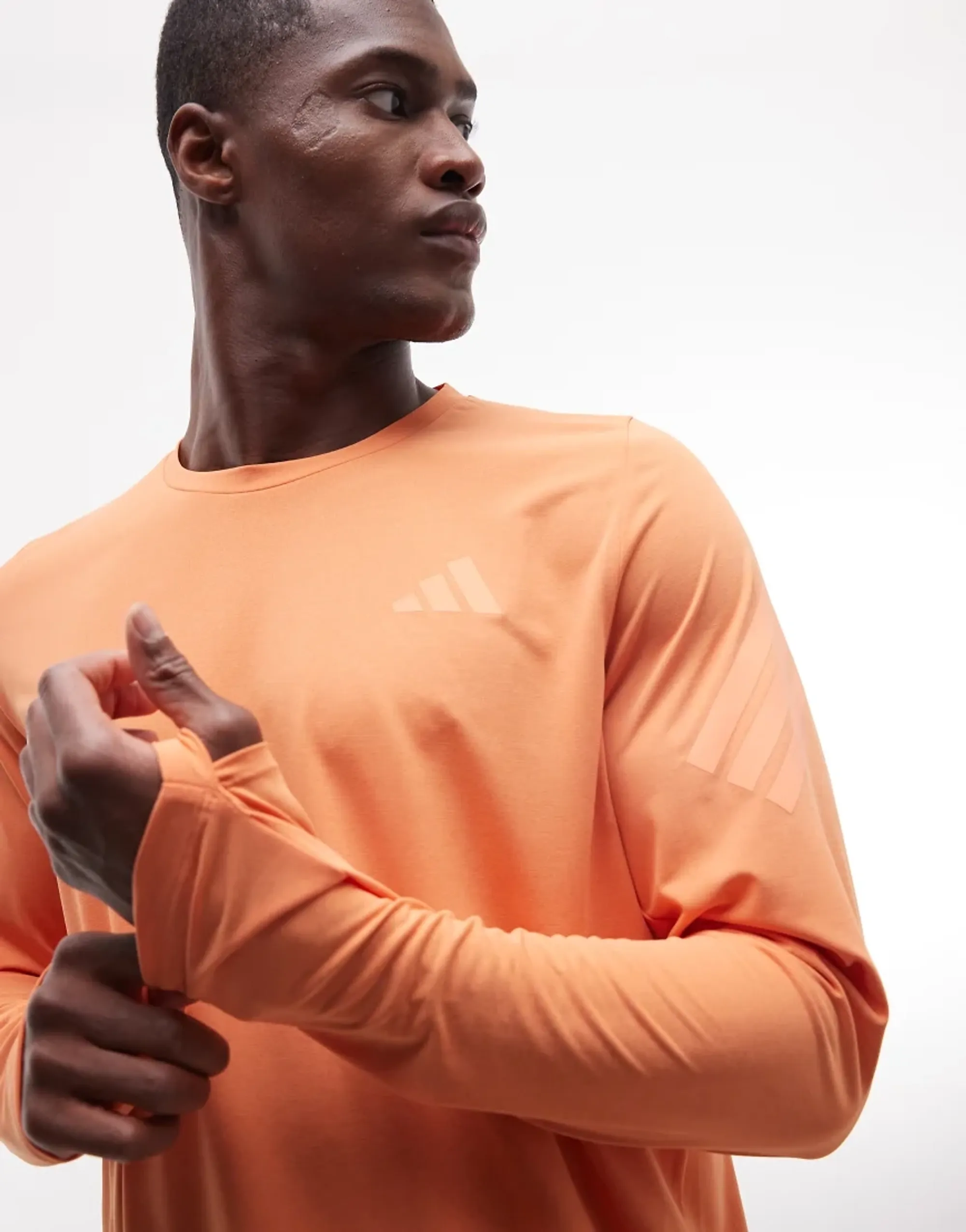 Adidas Running Adi365 Long Sleeve Top In Dusky Orange