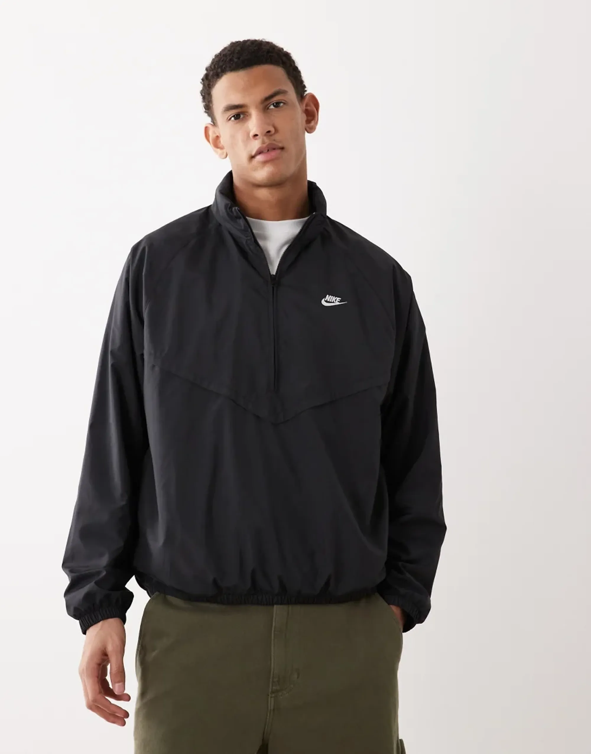 Nike Windrunner Lightweight Half-Zip Jacket In Black