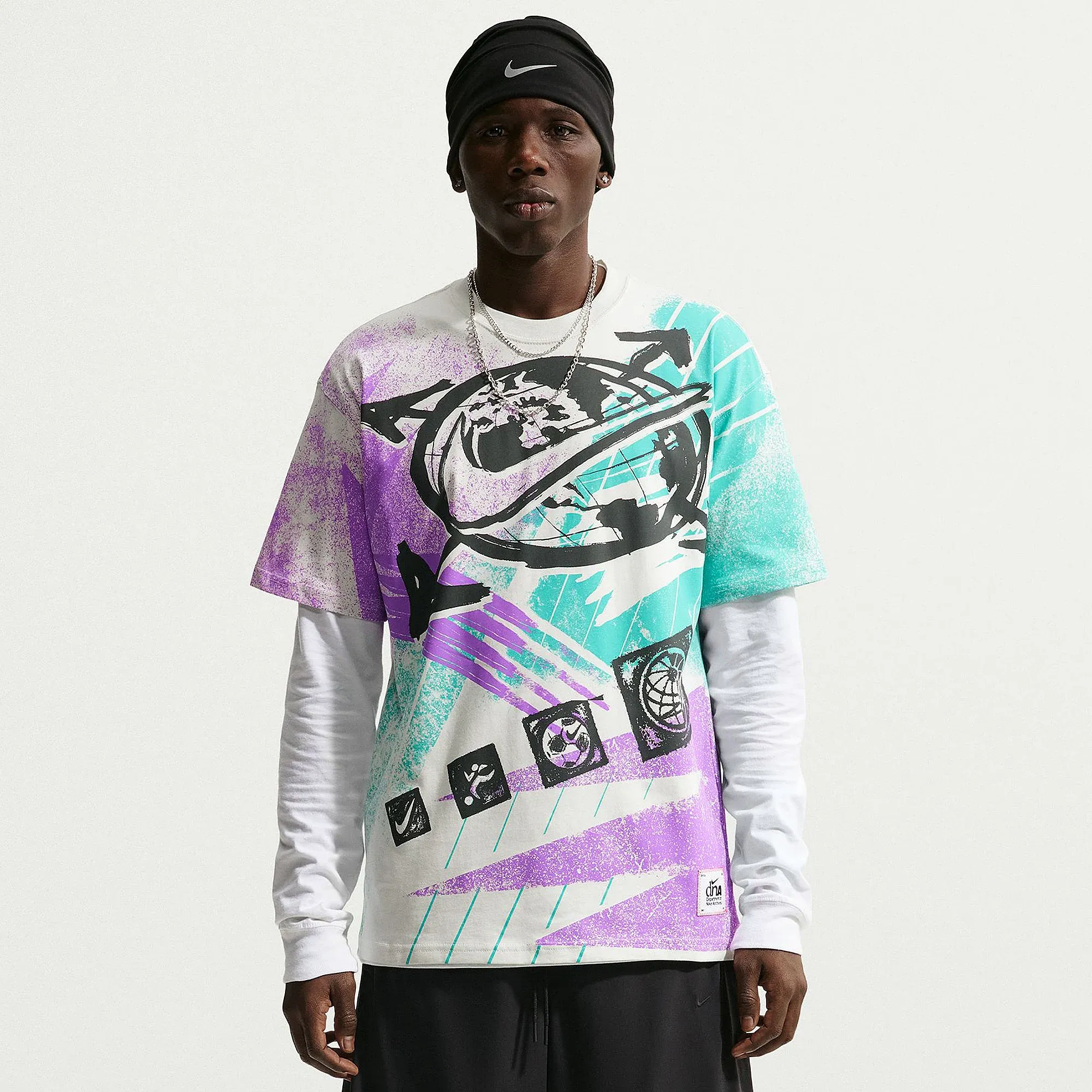 Nike Sportswear Loose Post Stamp T Shirt Spruce Aura