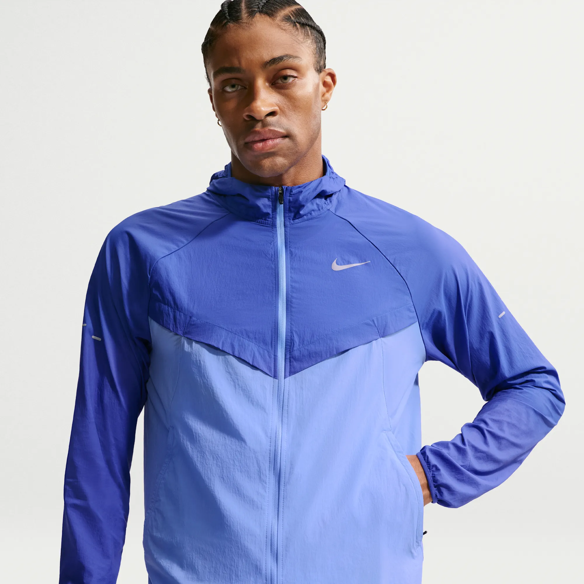 Nike Stride Men's Repel UV Running Jacket - Blue - Nylon